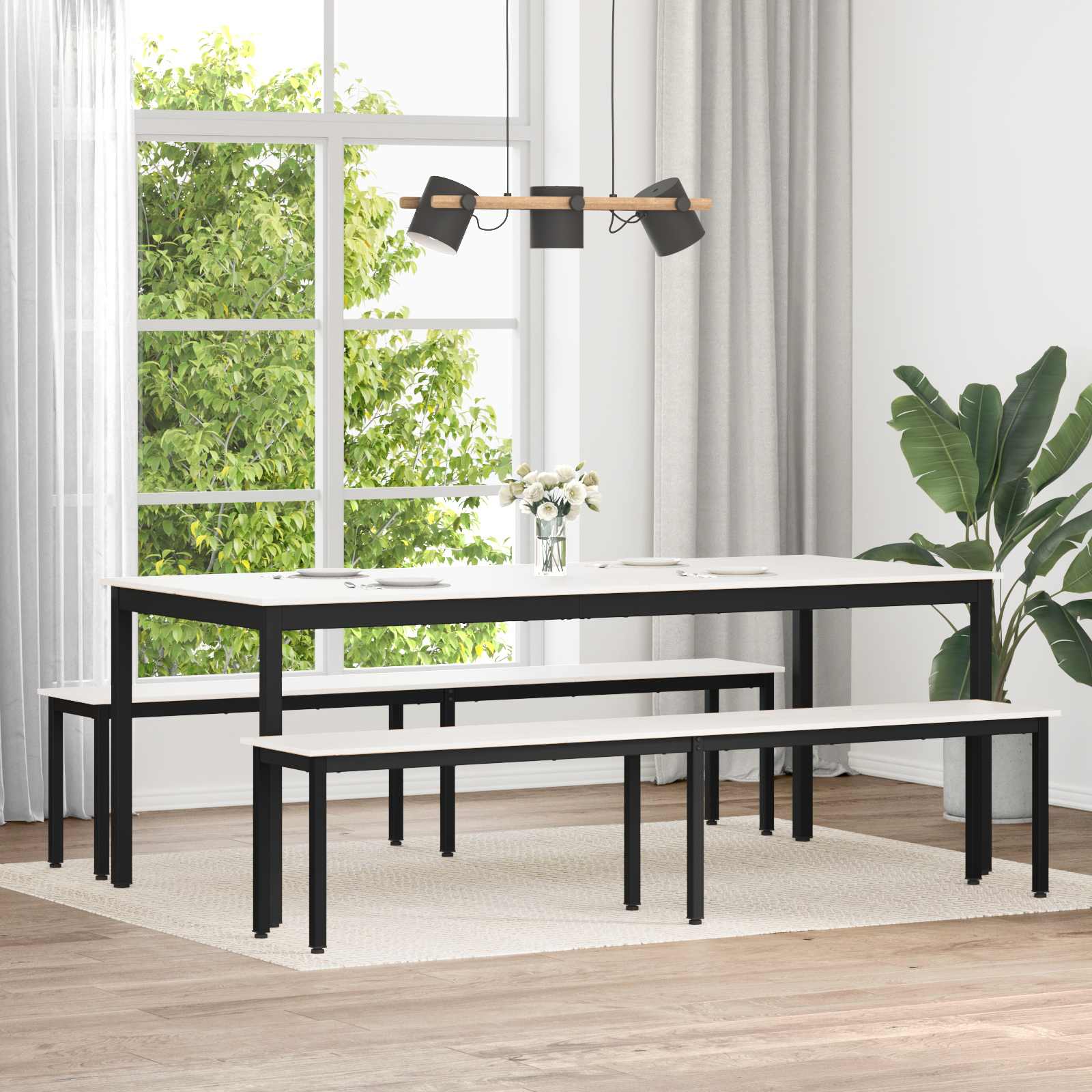 klupa Bijelo 200 x 35 x 45 cm Čvrsto borovo drvo