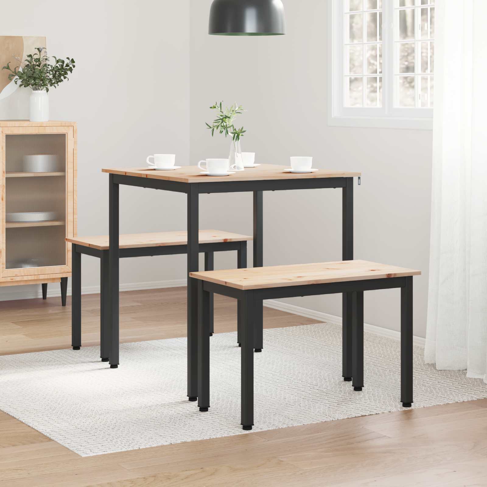 Stol za objedovanje Prirodna 70 x 70 x 75 cm Čvrsto borovo drvo