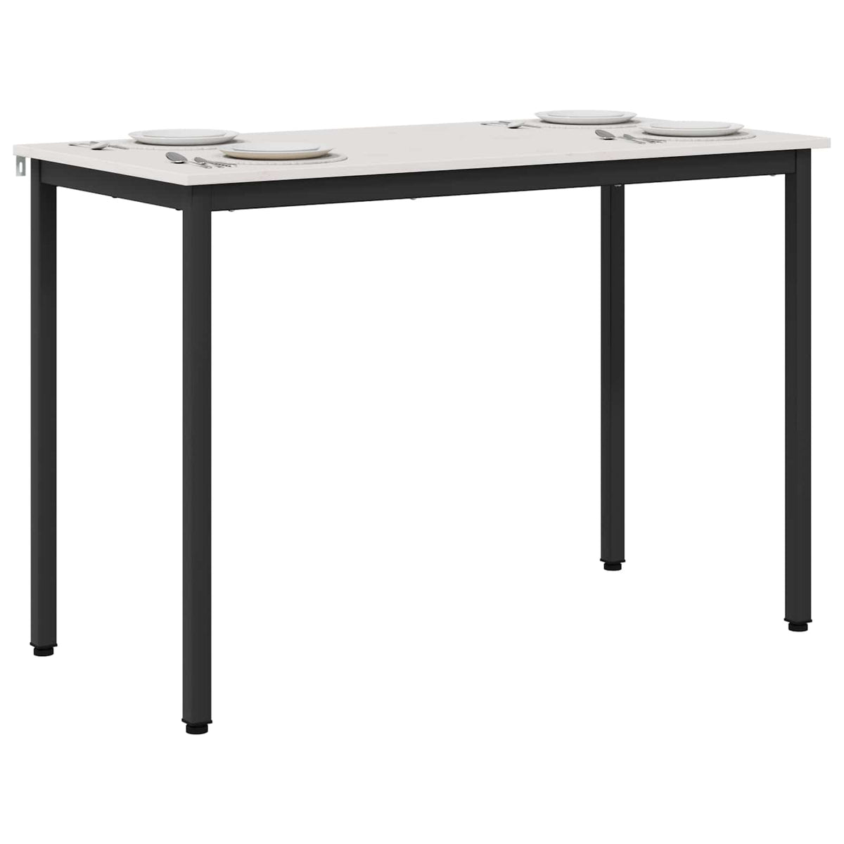 Stol za objedovanje Bijelo 110 x 55 x 75 cm Čvrsto borovo drvo