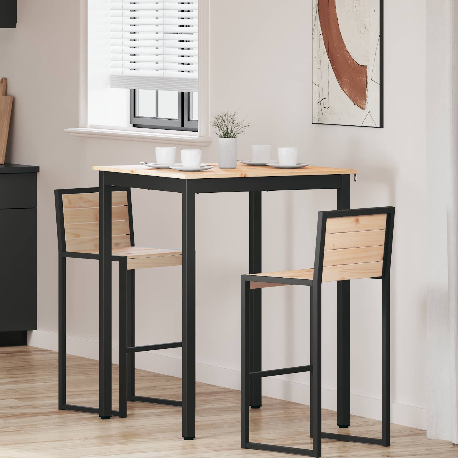 Stol za bar Prirodna 80 x 80 x 105 cm Čvrsto borovo drvo