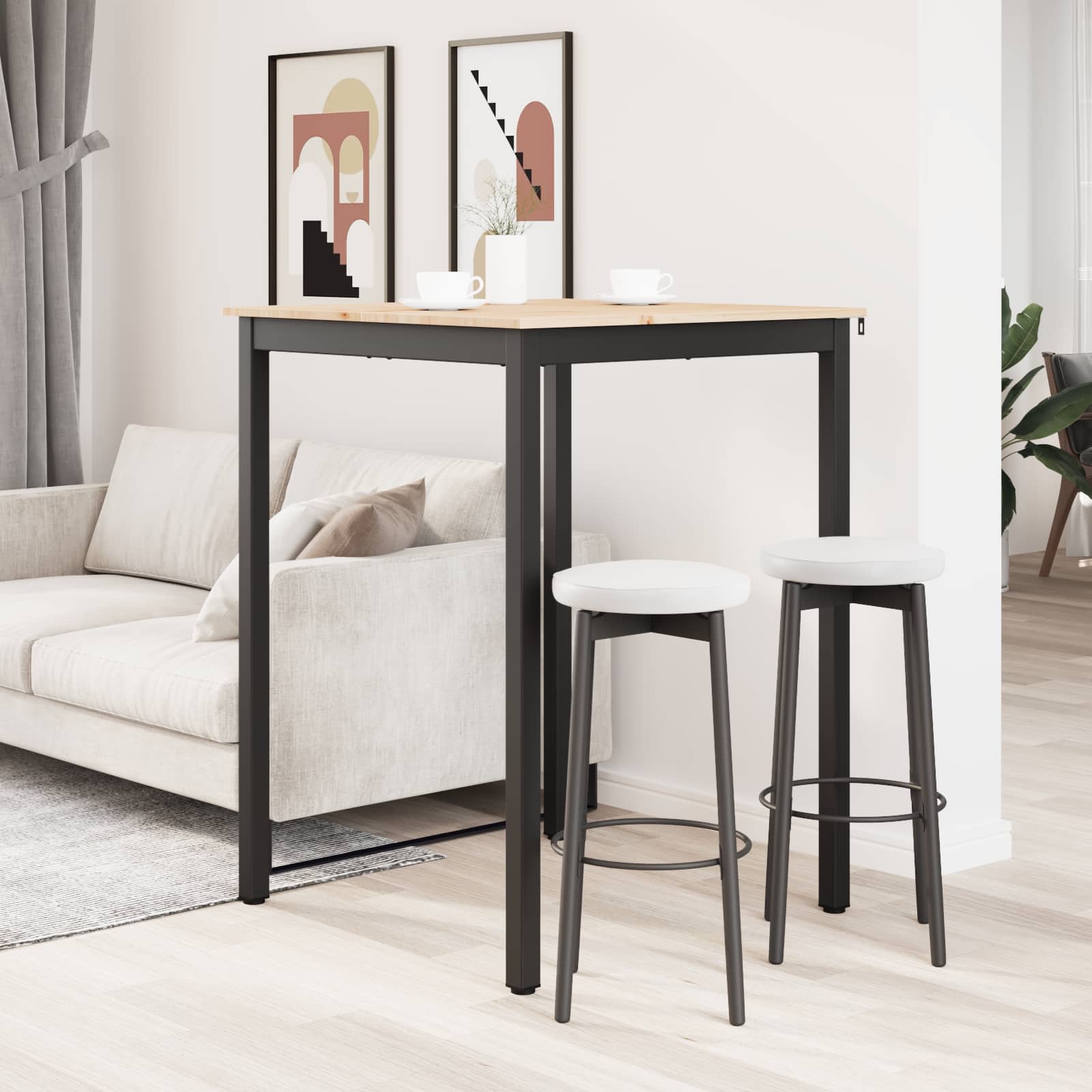 Stol za bar Prirodna 80 x 80 x 105 cm Čvrsto borovo drvo