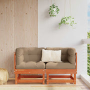 2 Komad Vrtni kutni kauč Masivna borovina Vosak Smeđa