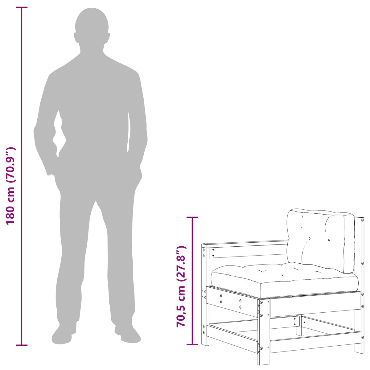 Sekcionalna sofa s jastukom Voštanosmeđa 190 x 62 x 70,5cm