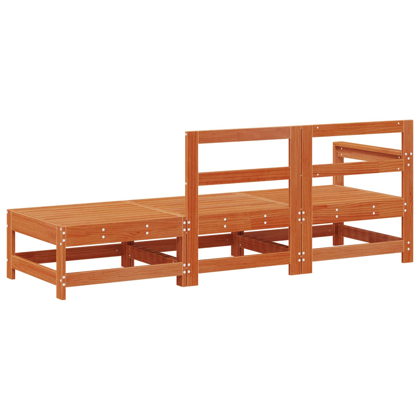 Sekcionalna sofa 3 Komad Vosak Smeđa Masivna borovina