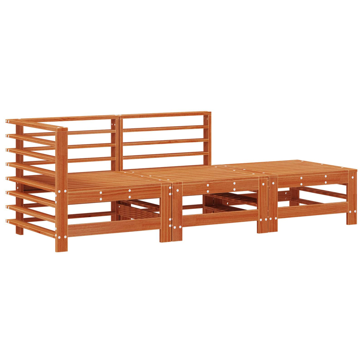 Sekcionalna sofa 3 Komad Vosak Smeđa Masivna borovina