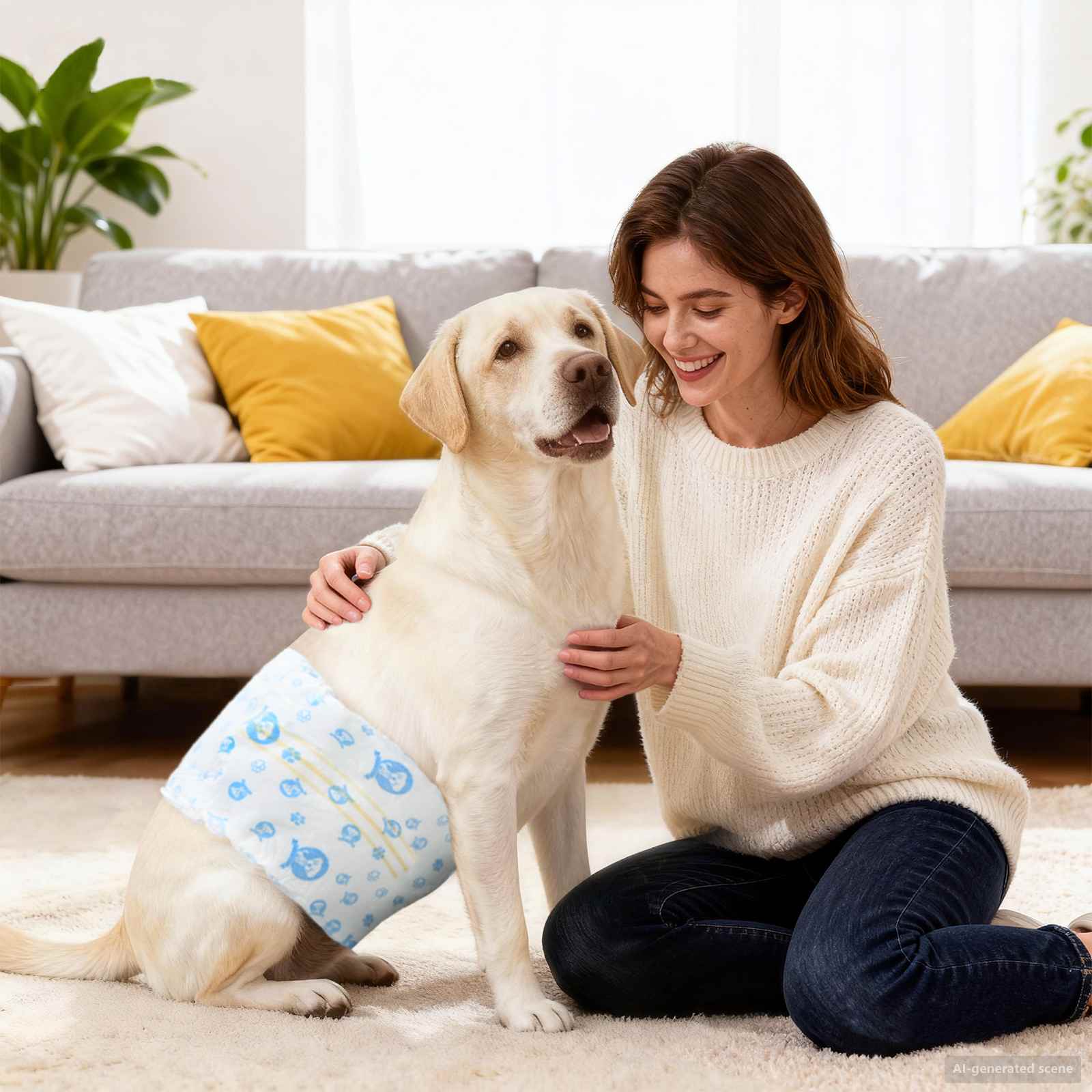 Jednokratna pelena za muške pse 30 pcs Bijeli L