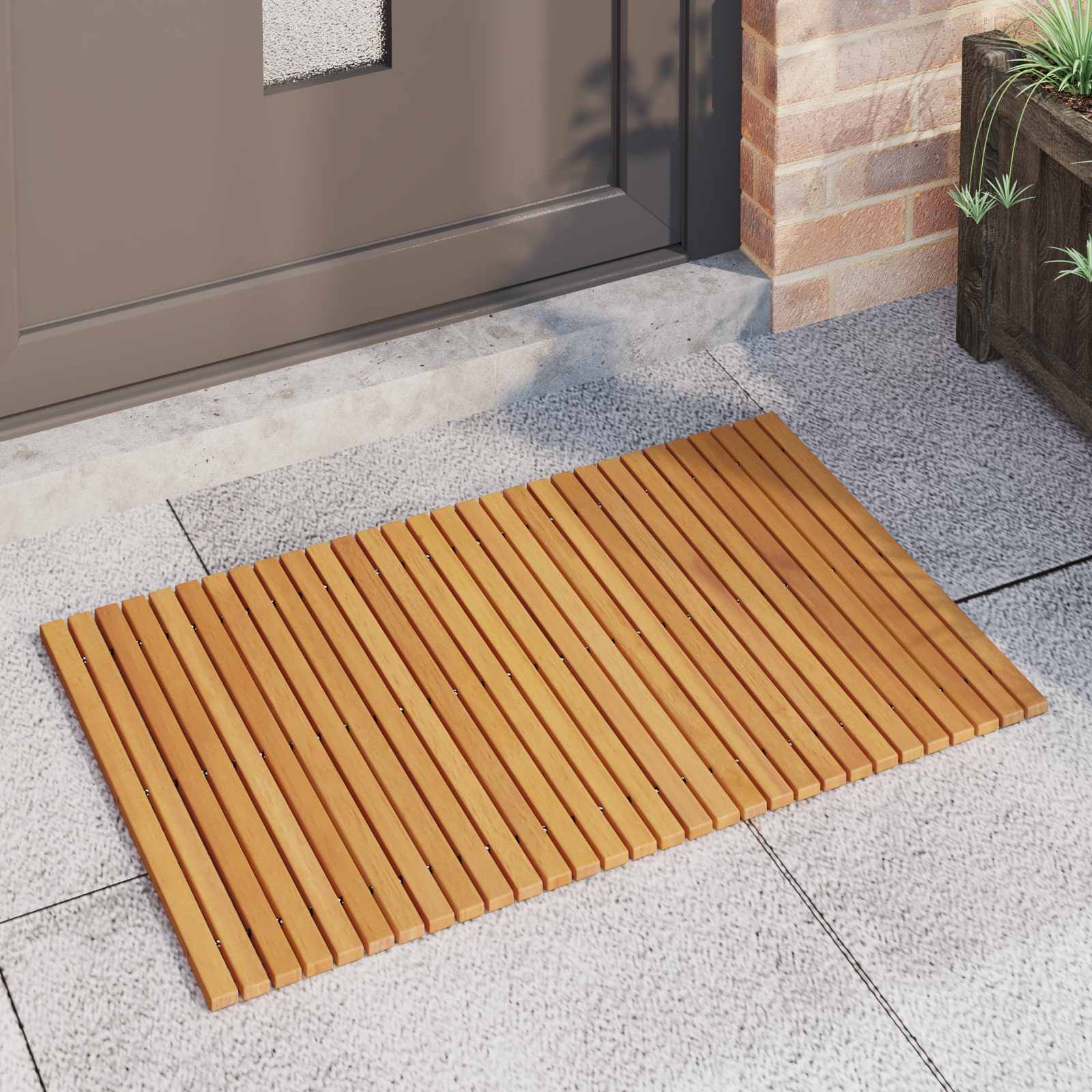 Prostirka za kupanje Smeđa 80 x 50 cm Čvrsto drvo akacije