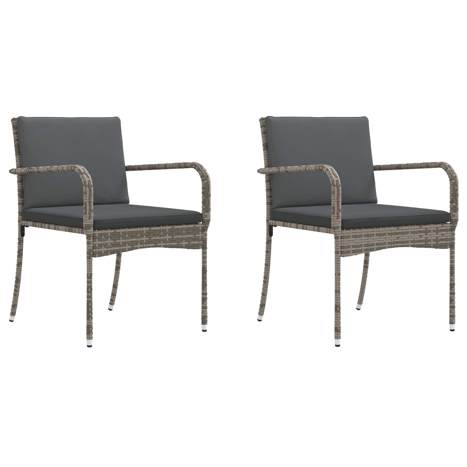 Bistro set za vrt s jastukom 3 pcs Sivi poliratan