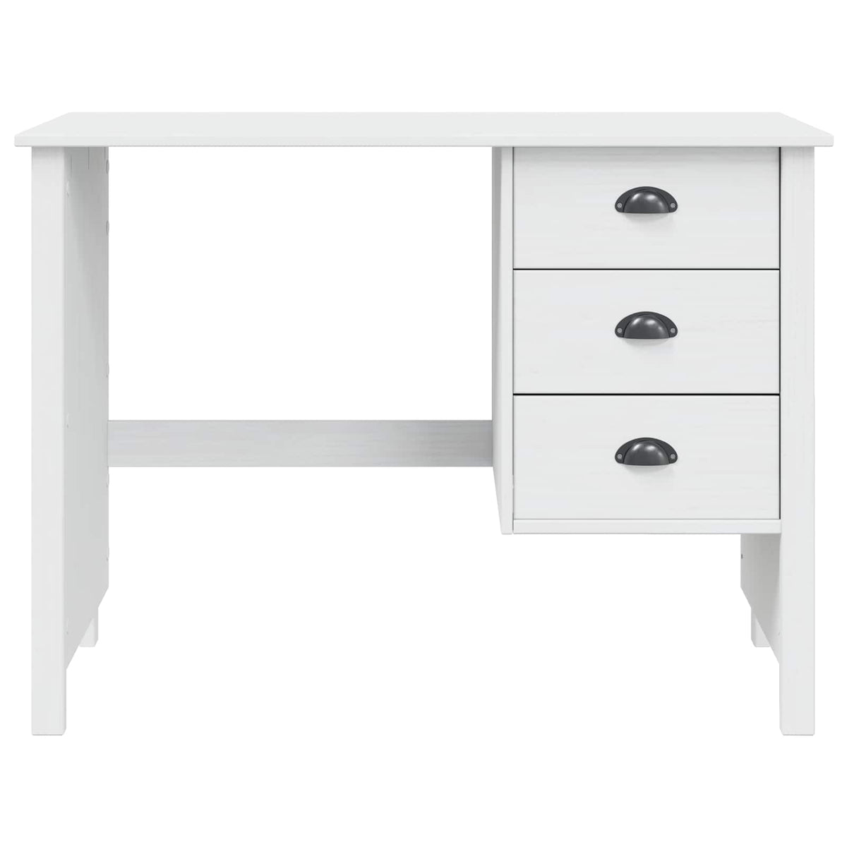 Stol s ladicama HILL Bijelo 100 x 45 x 74 cm Masivna borovina