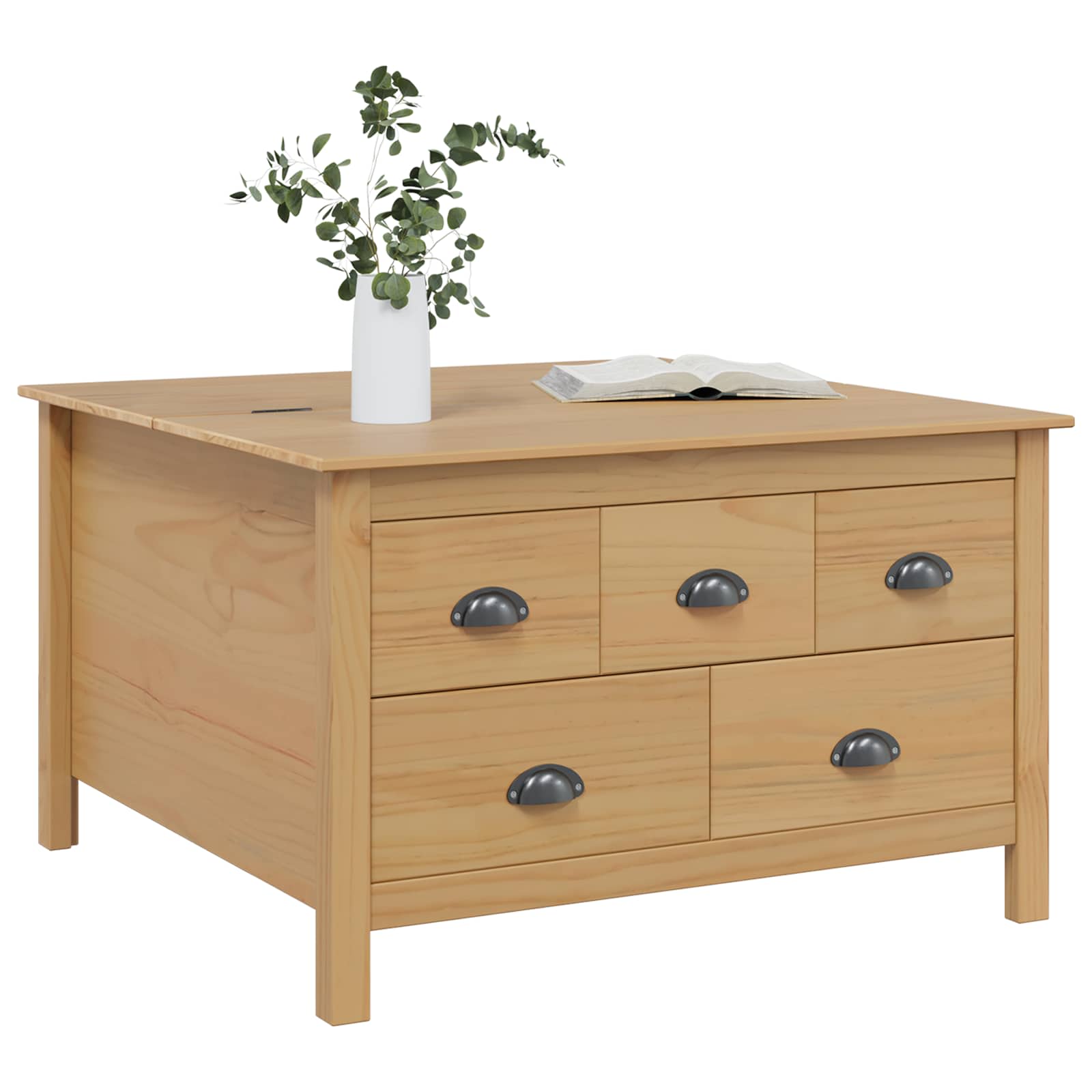 Kava Stol s ladicama HILL Medeno smeđa 79.5 x 79.5 x 49 cm