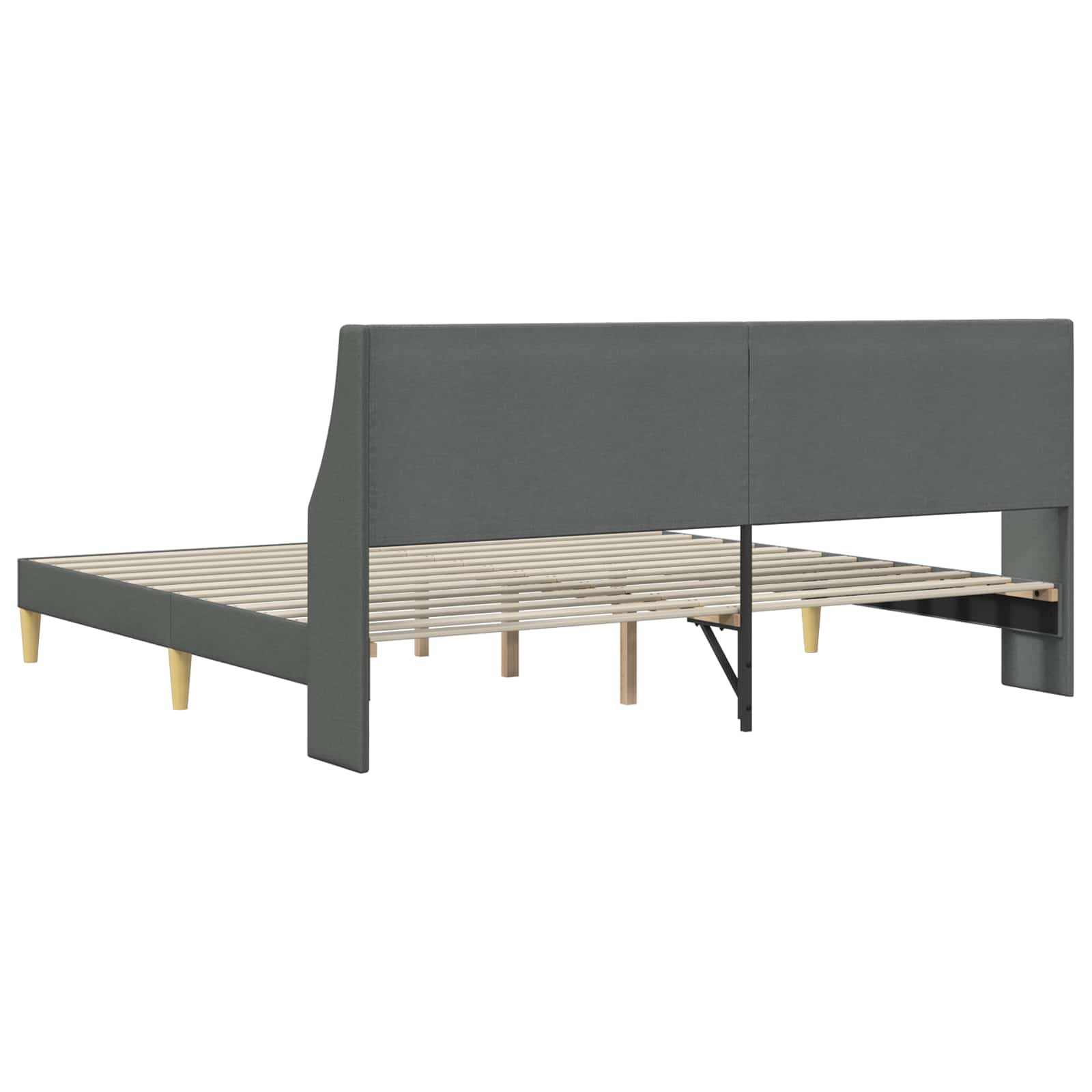 Krevetna konstrukcija Tamno siva 180 x 200 cm Baršun