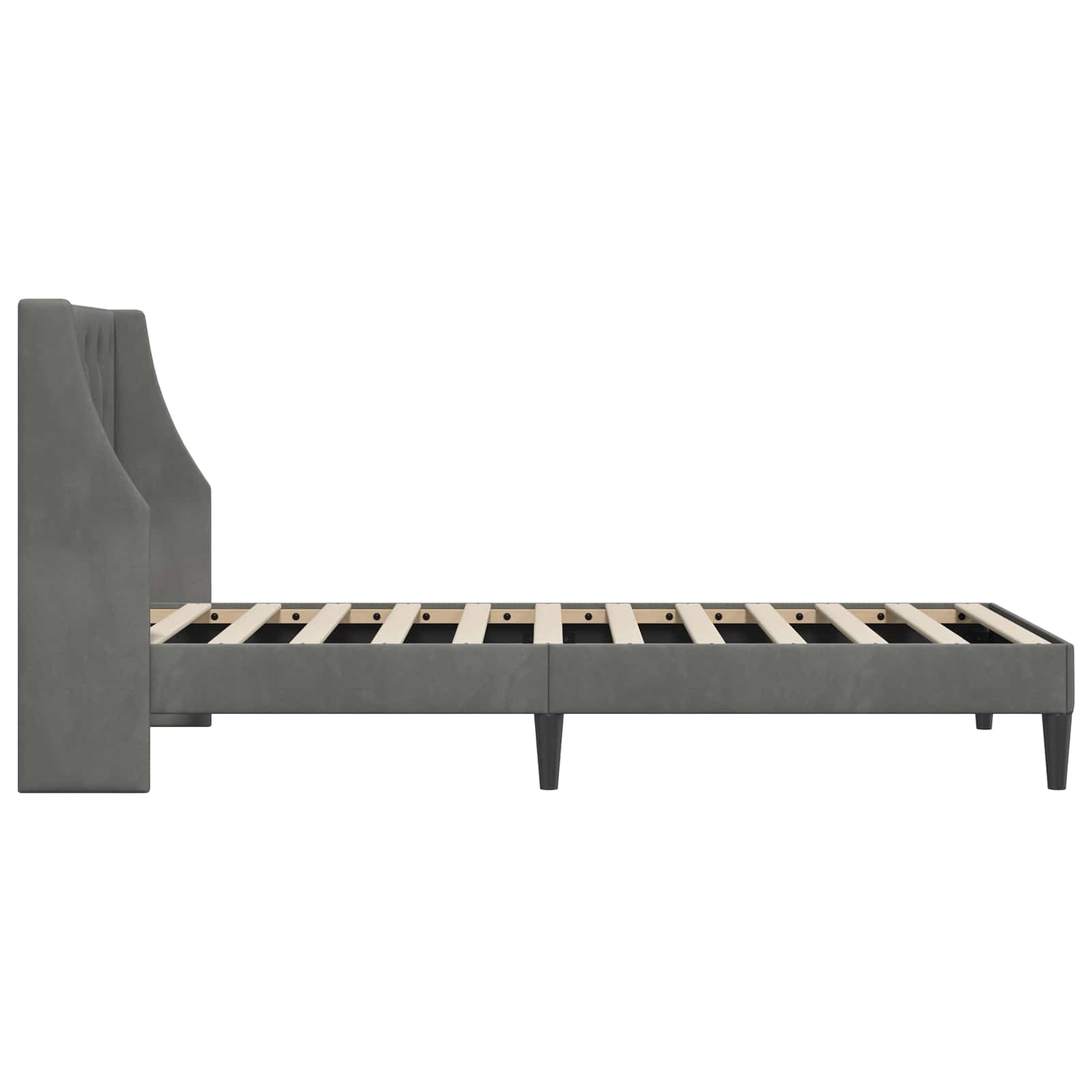 Krevetna konstrukcija Tamno siva 90 x 190 cm Baršun