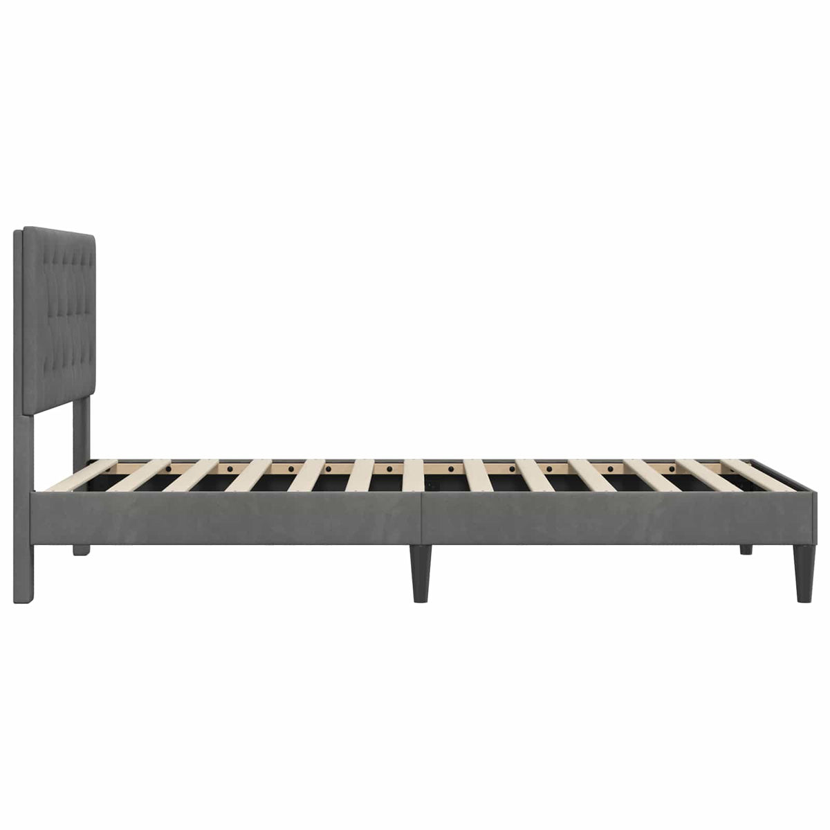 Krevetna konstrukcija s uzglavljem Tamnosiva 90 x 190 cm Baršun