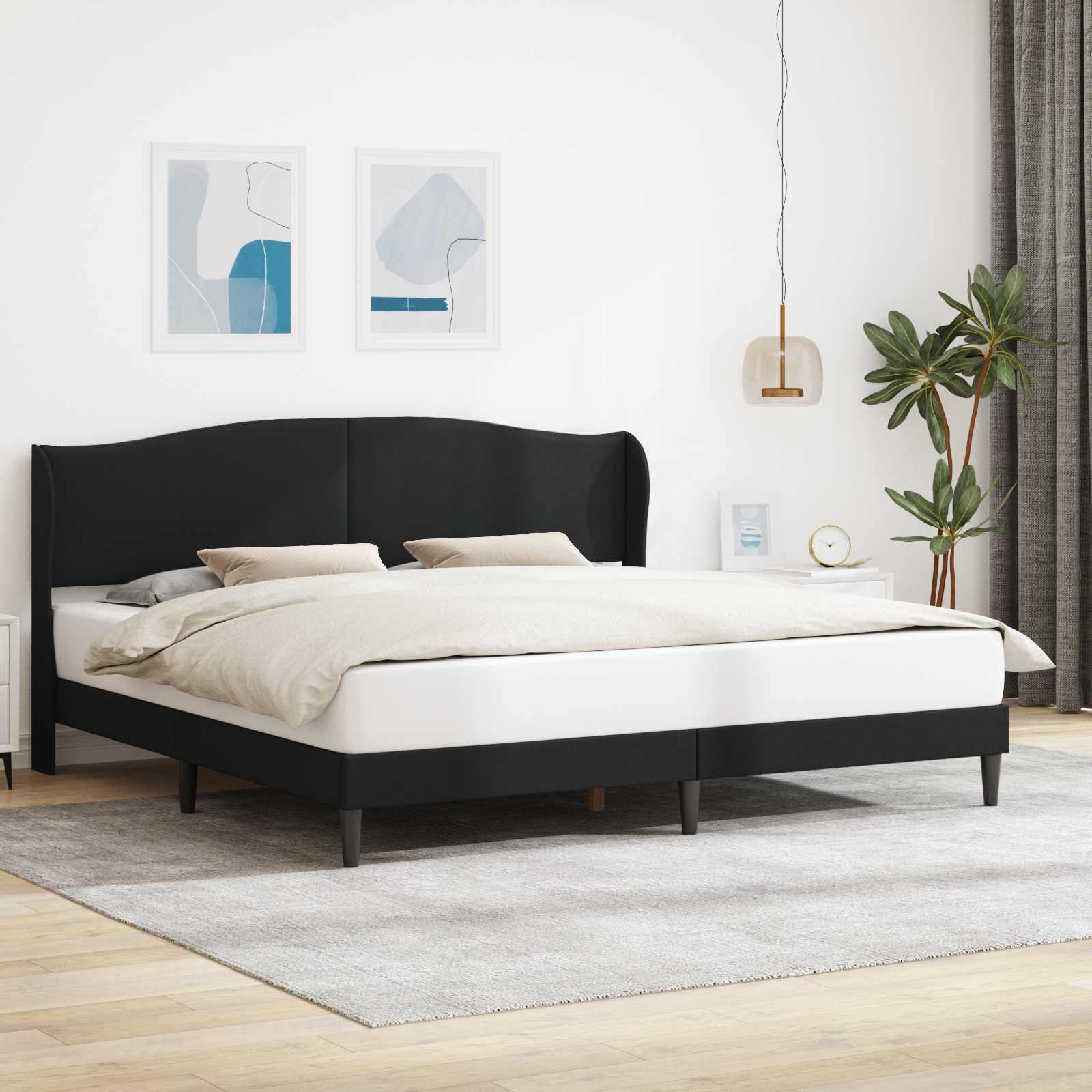 Krevetna konstrukcija Crna 180 x 200 cm Umjetna koža