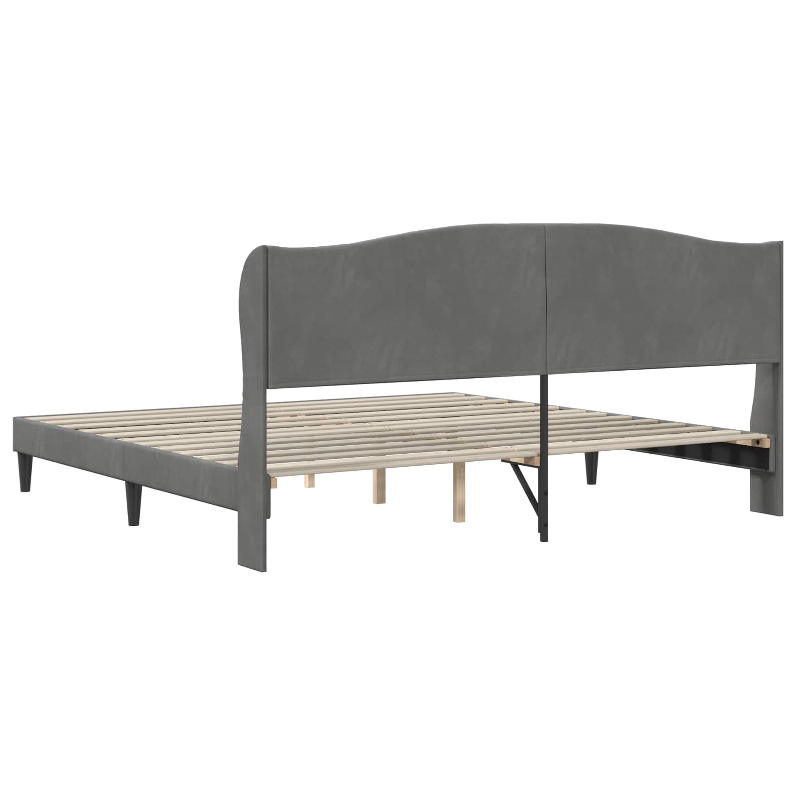 Krevetna konstrukcija Tamnosiva 180 x 200 cm Baršun
