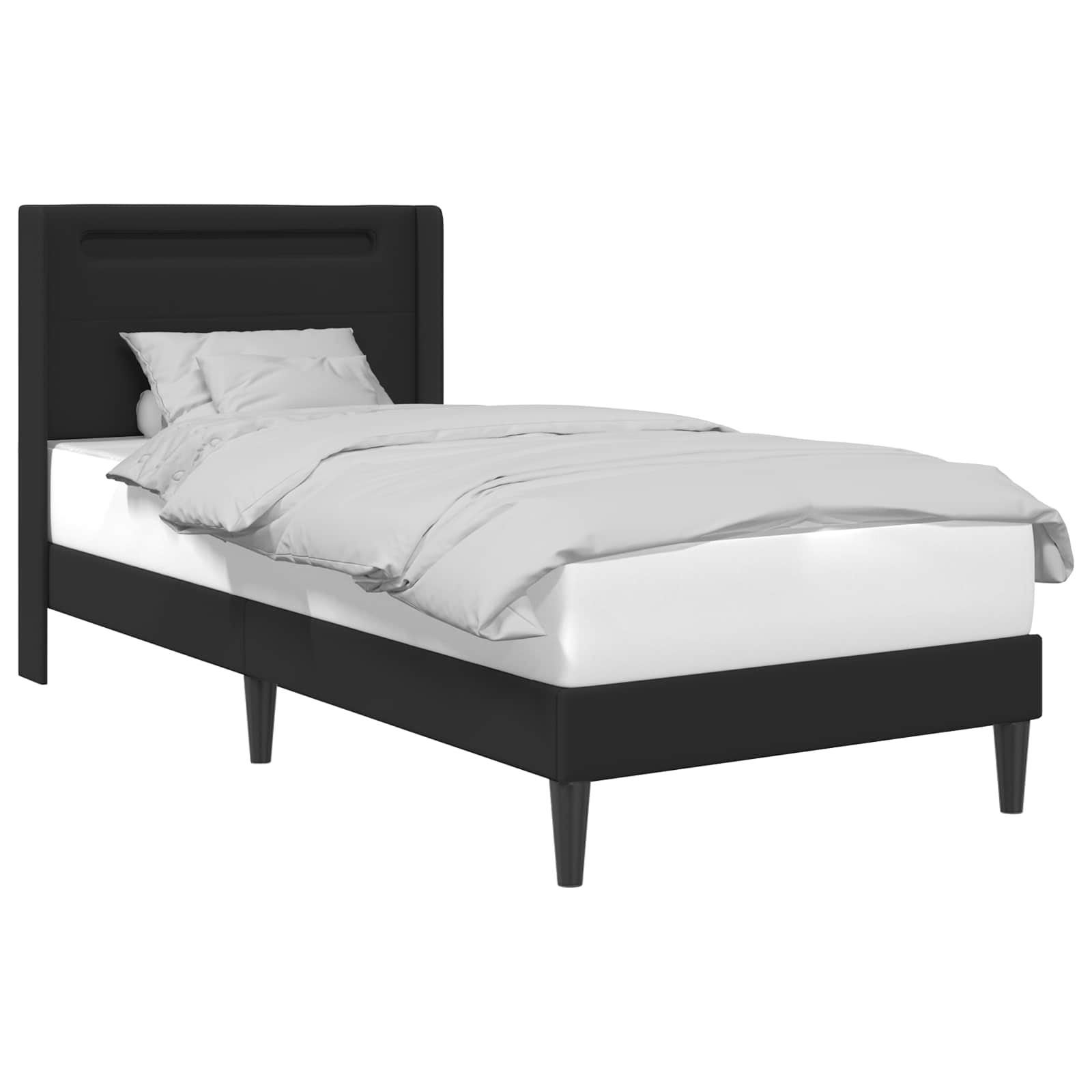 Krevetna konstrukcija Crna 90 x 190 cm Umjetna koža