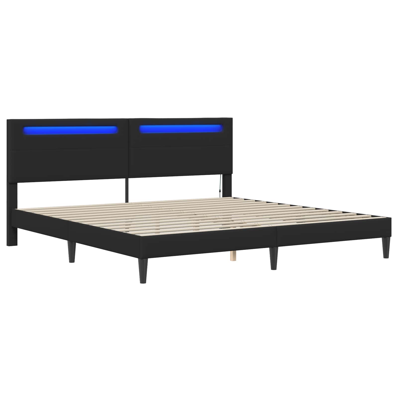 Krevetna konstrukcija Crna 180 x 200 cm Umjetna koža