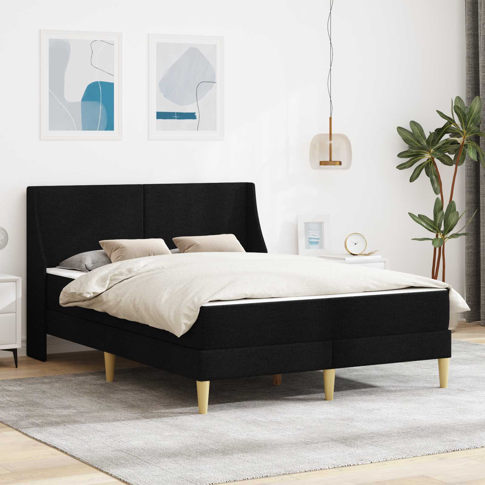 Okvir kreveta s madracem Crna 120 x 190 cm Poliester
