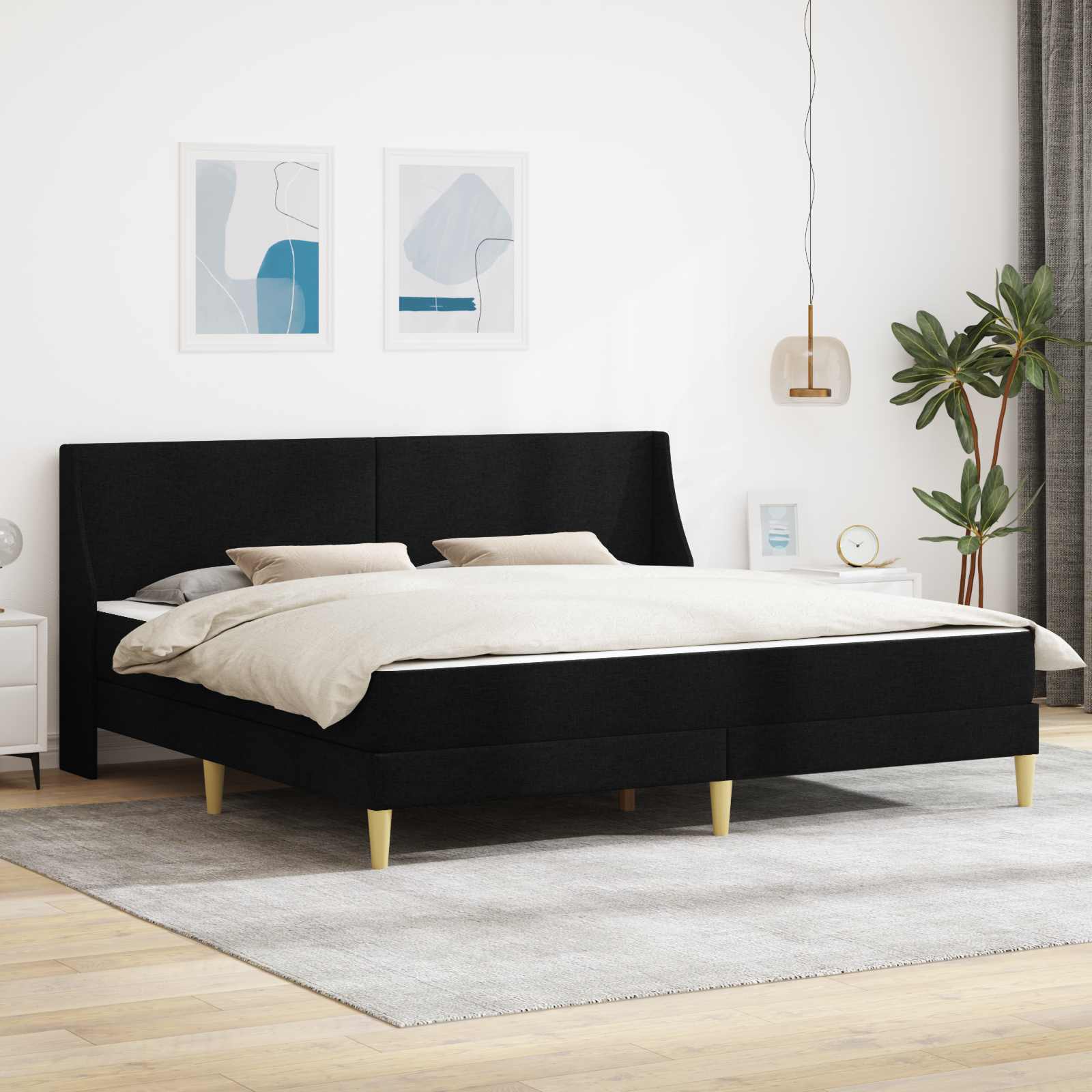 Okvir kreveta s madracem Crna 180 x 200 cm Poliester