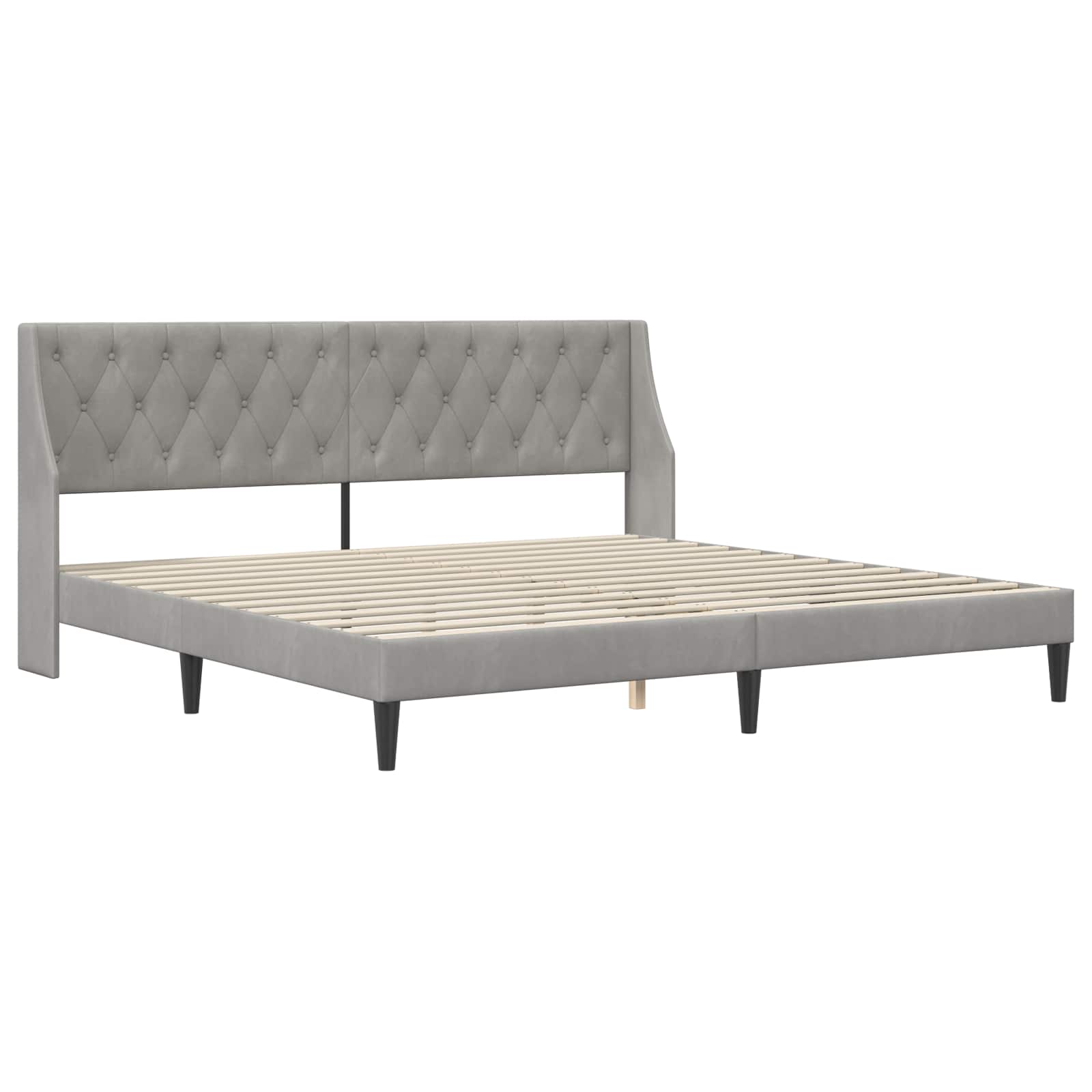 Okvir kreveta s madracem Svijetlo siva 200 x 200 cm Baršun