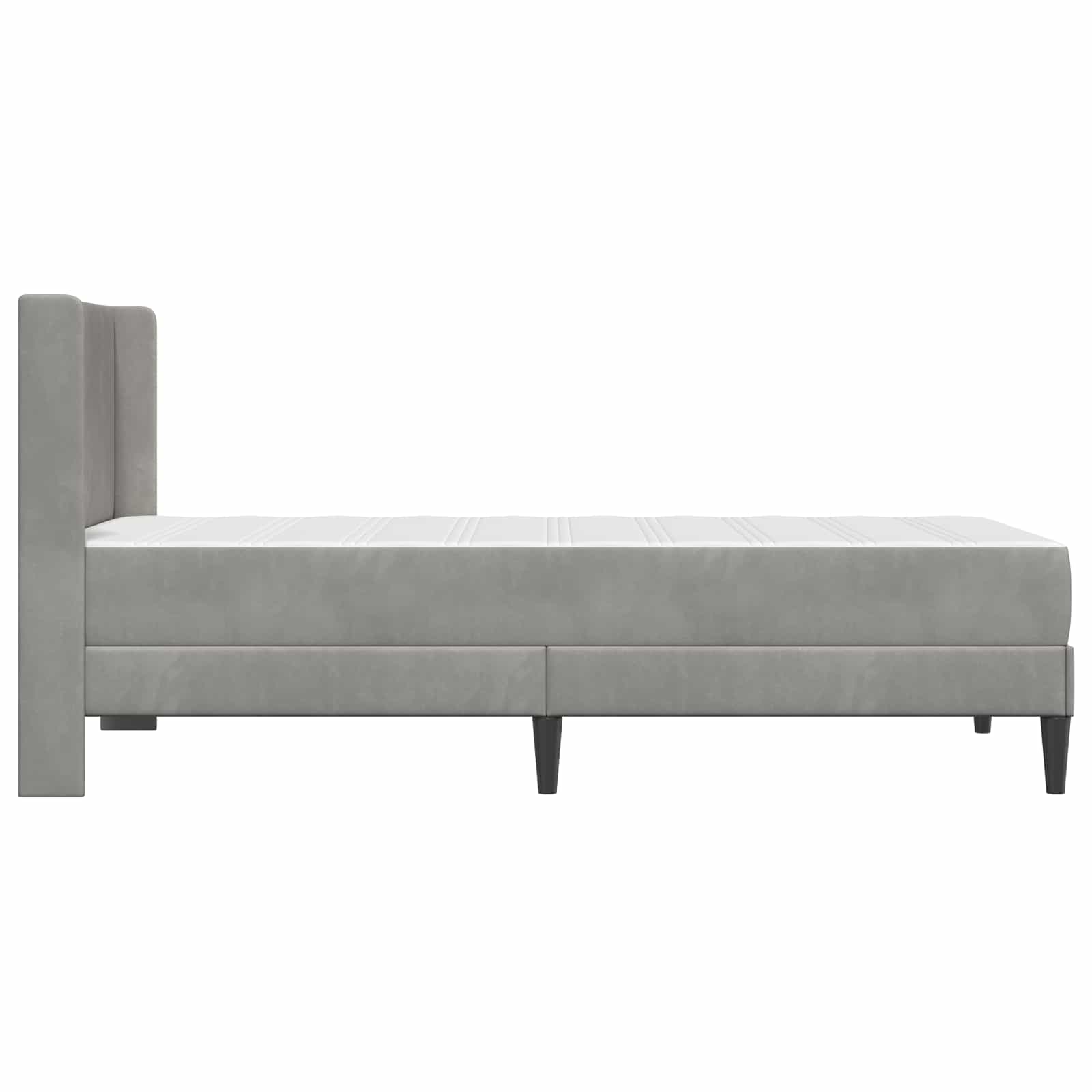 Okvir kreveta s madracem Svjetlosiva 90 x 200 cm Baršun