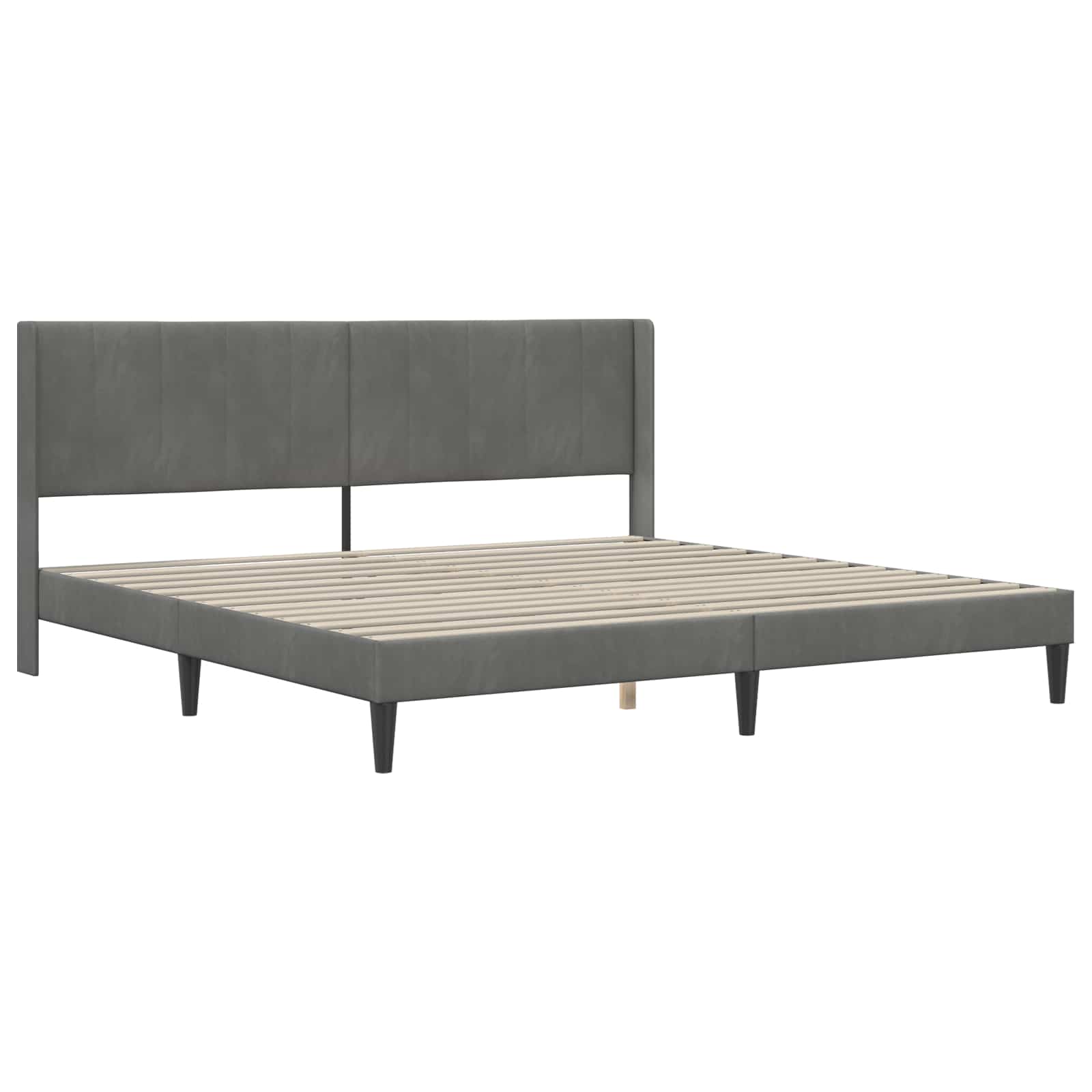 Okvir kreveta s madracem Tamnosiva 200 x 200 cm Baršun