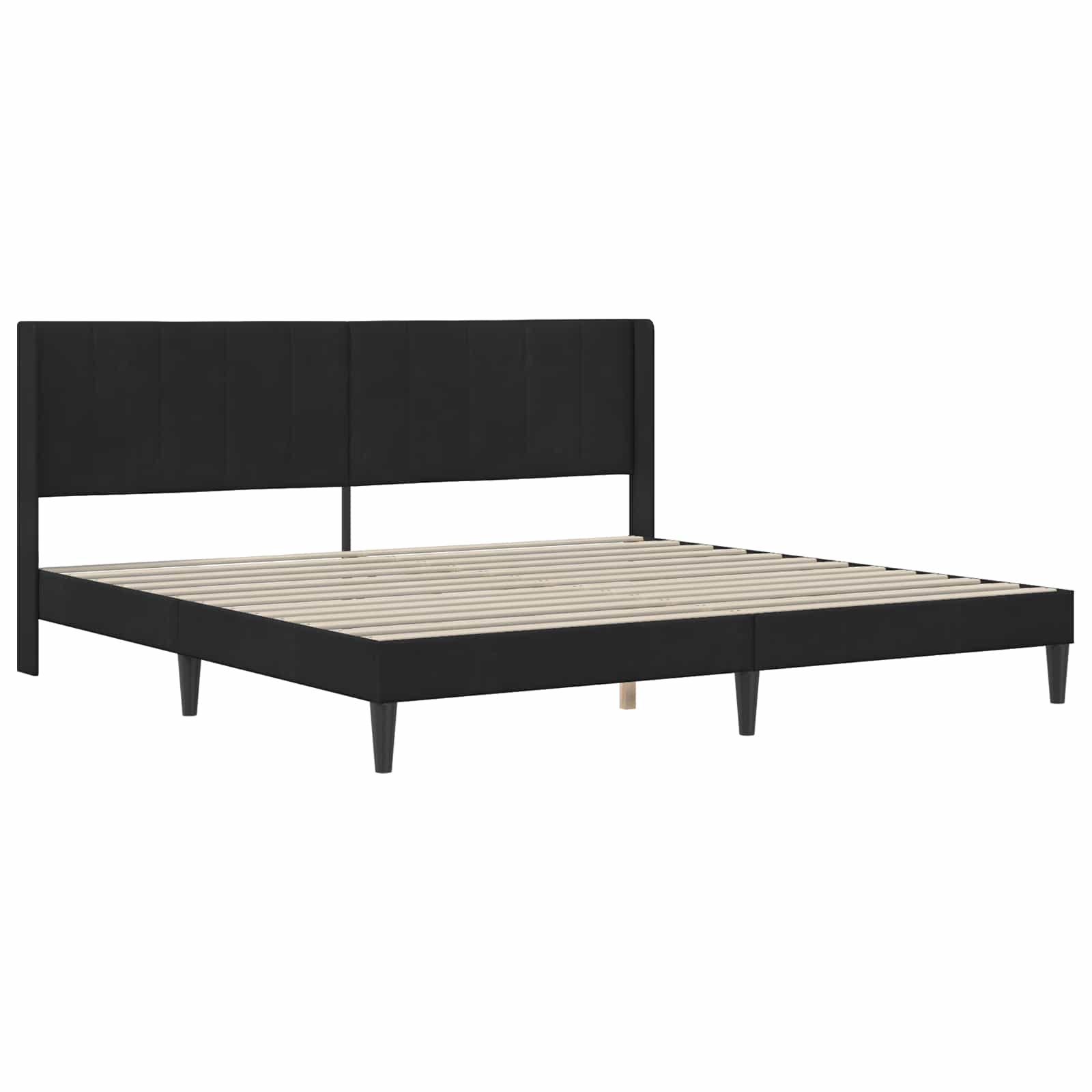 Okvir kreveta s madracem s uzglavljem Crna 200 x 200 cm Baršun
