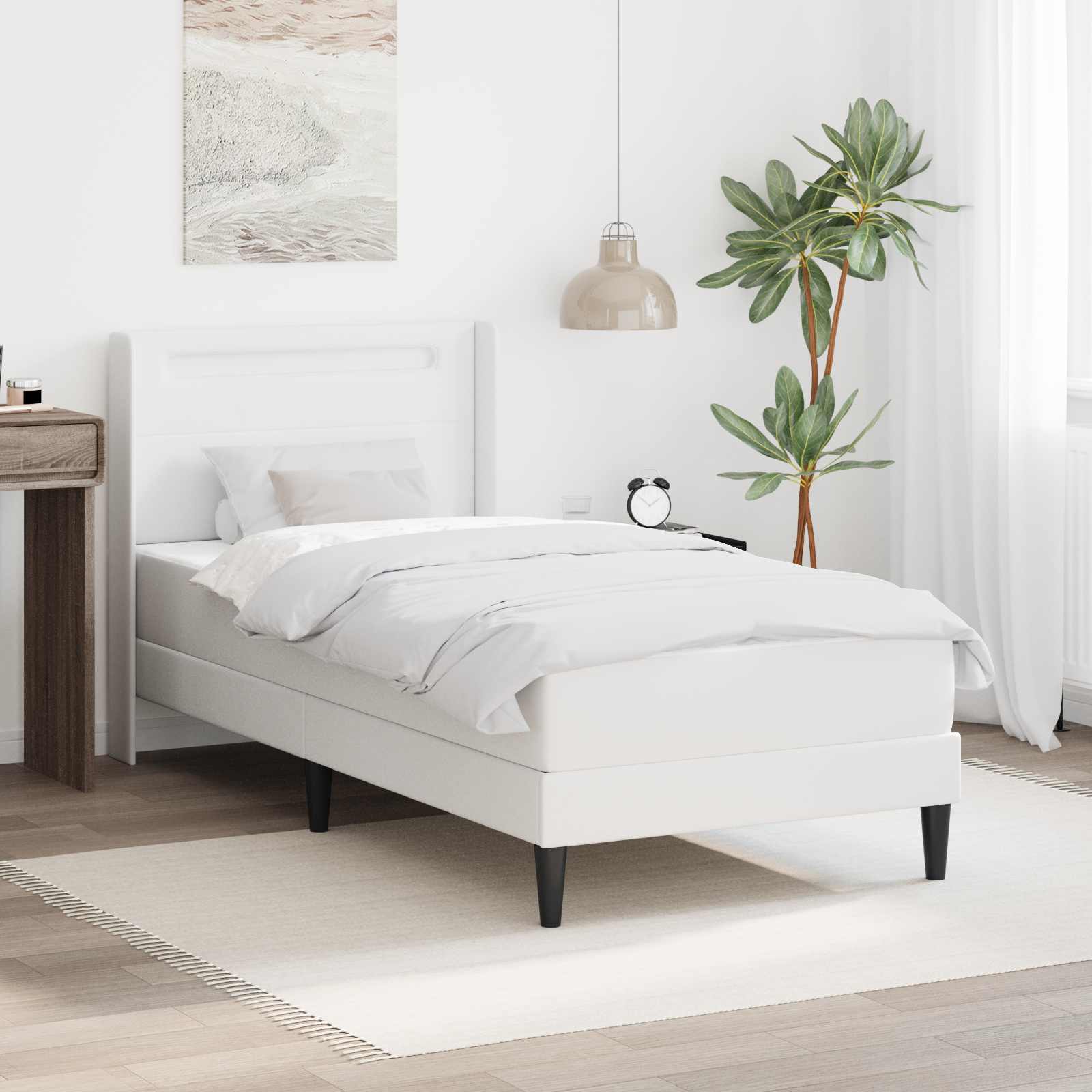Okvir kreveta s madracem Bijela 80 x 200 cm Umjetna koža