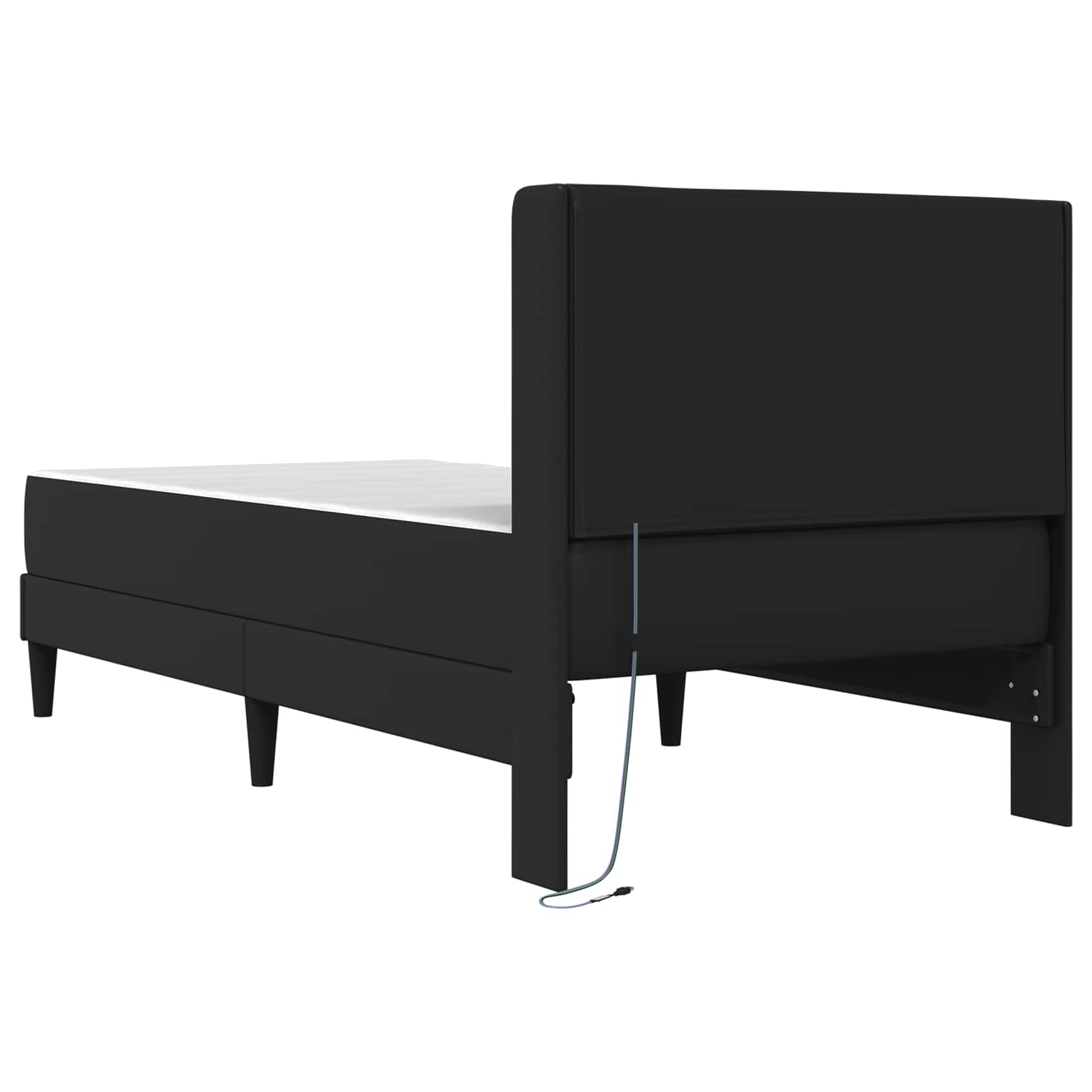 Okvir kreveta s madracem Crna 90 x 200 cm Umjetna koža