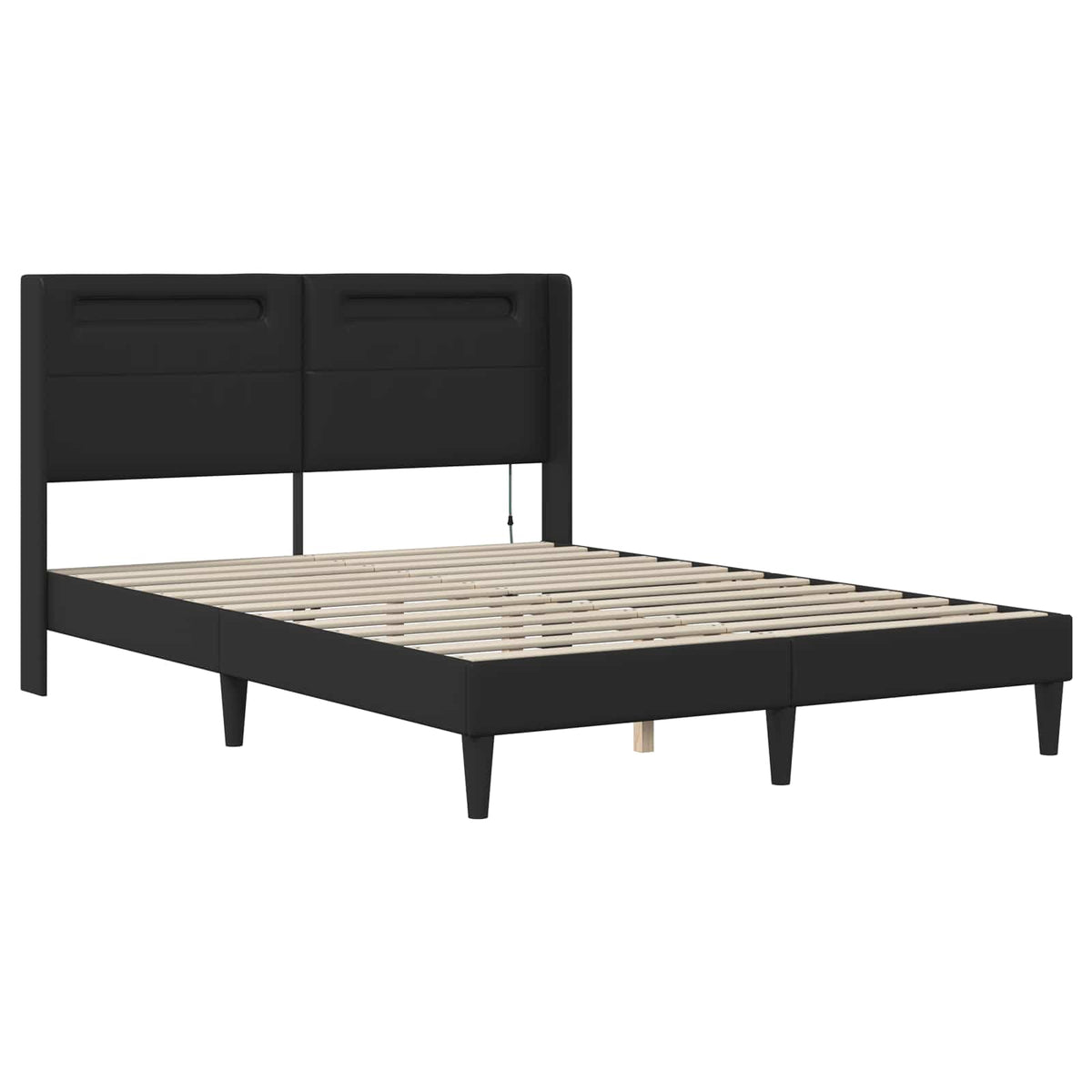 Okvir kreveta s madracem Crna 120 x 190 cm Umjetna koža