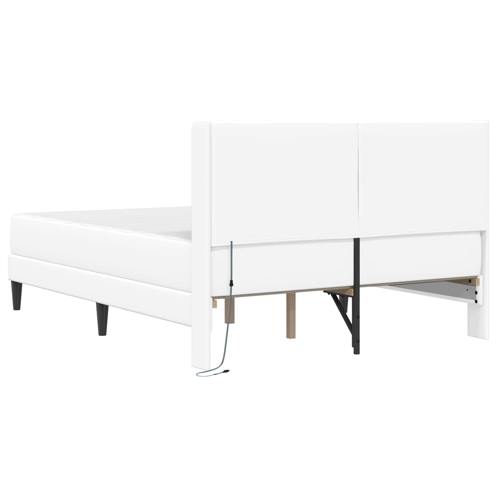 Okvir kreveta s madracem Bijela 140 x 190 cm Umjetna koža