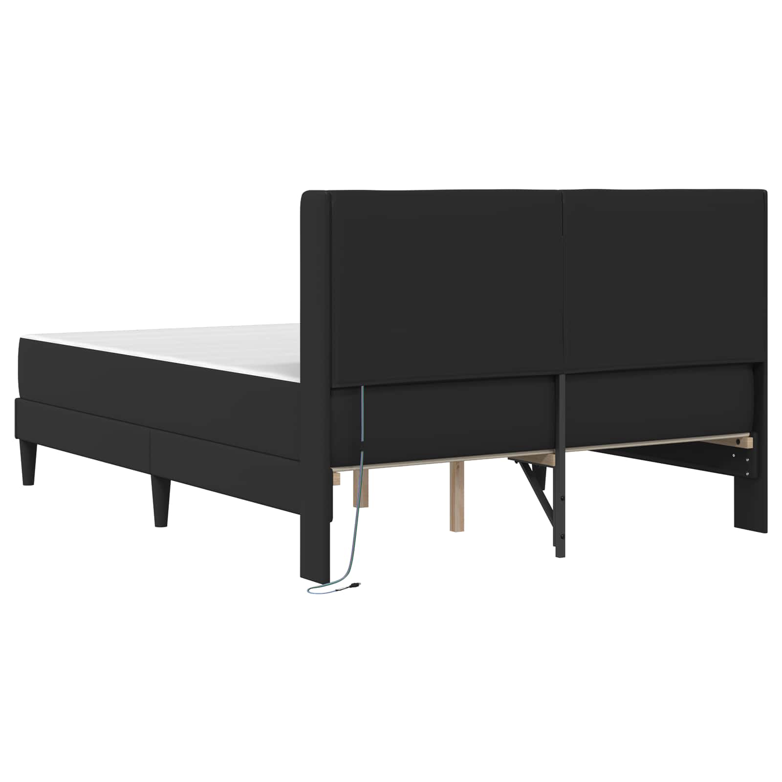 Okvir kreveta s madracem Crna 160 x 200 cm Umjetna koža