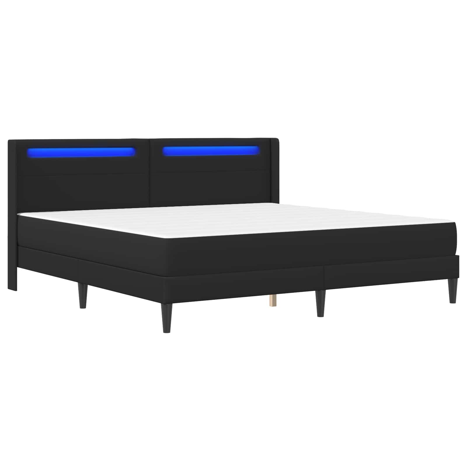 Okvir kreveta s madracem Crna 200 x 200 cm Umjetna koža