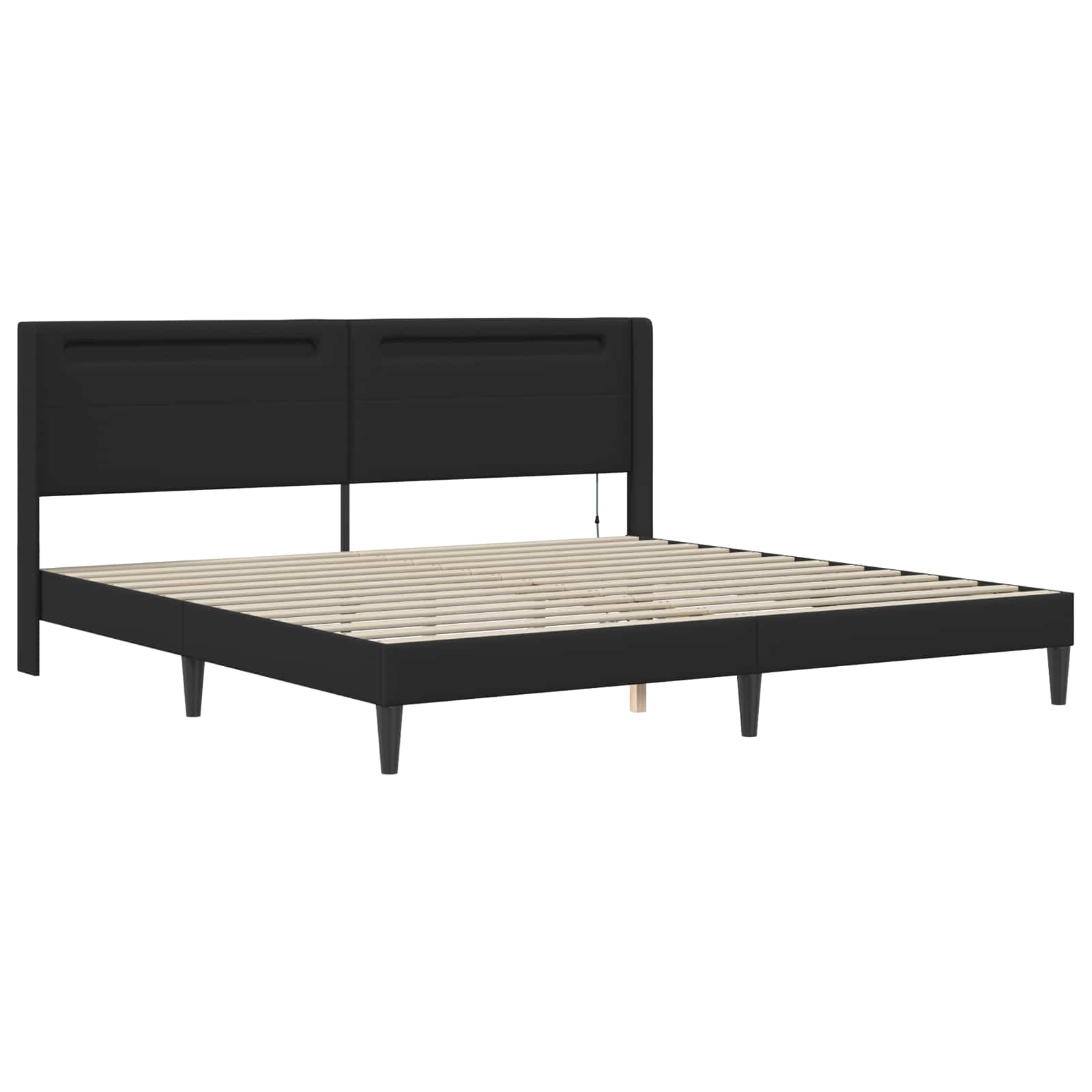 Okvir kreveta s madracem Crna 200 x 200 cm Umjetna koža