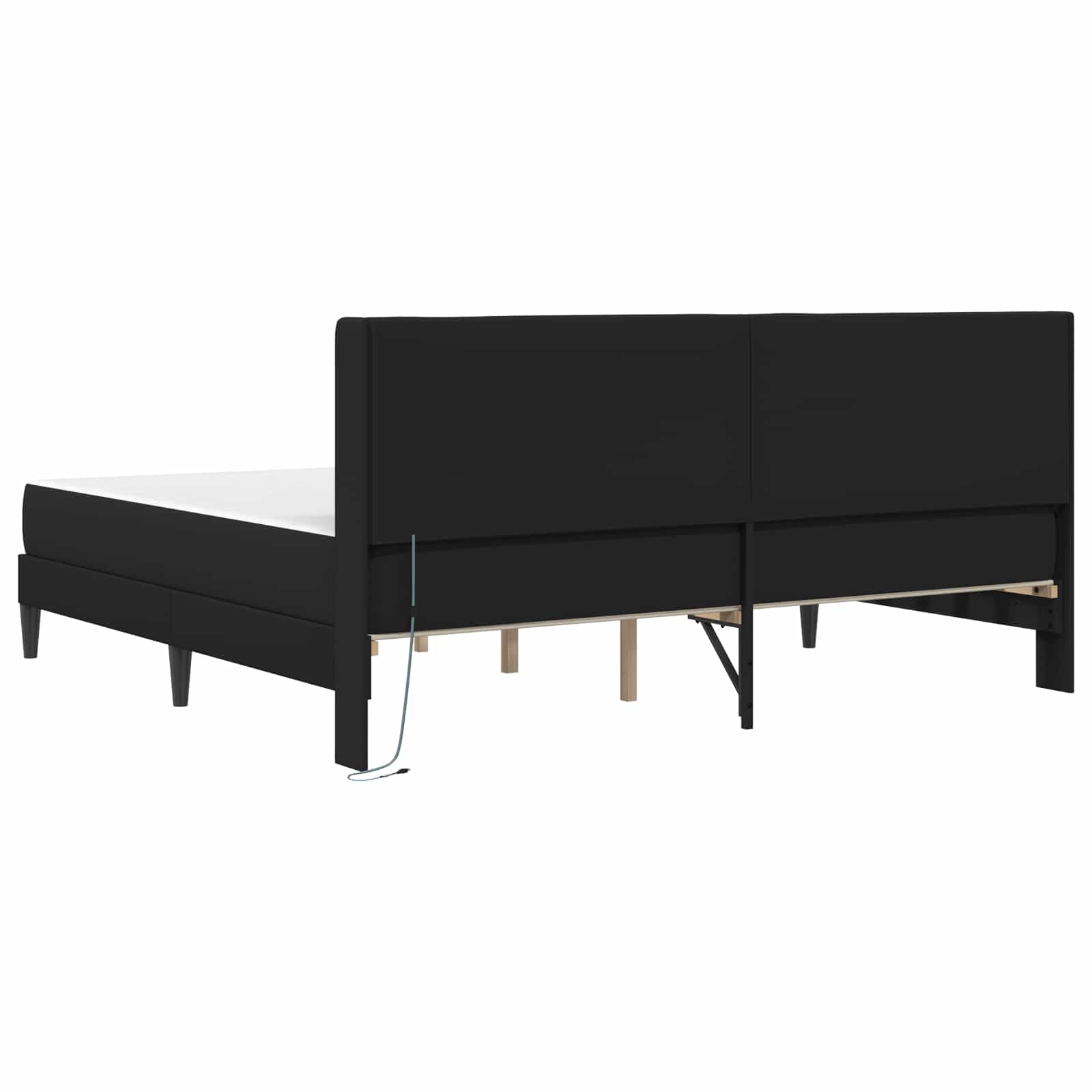 Okvir kreveta s madracem Crna 200 x 200 cm Umjetna koža