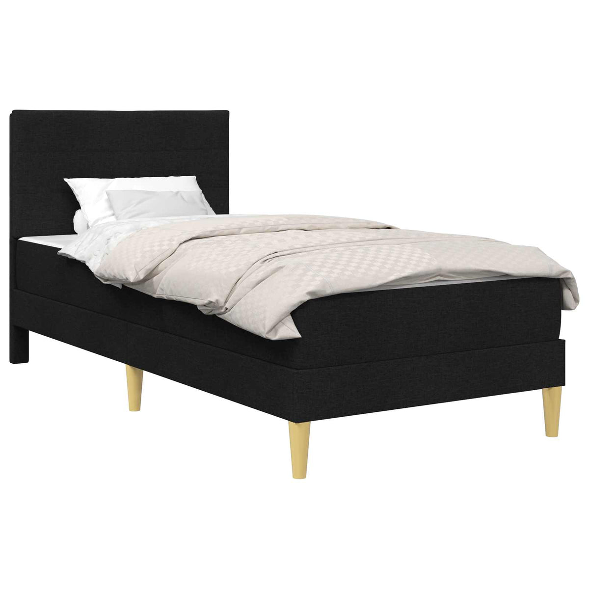 Krevetna konstrukcija Crna 90 x 190 cm Poliester