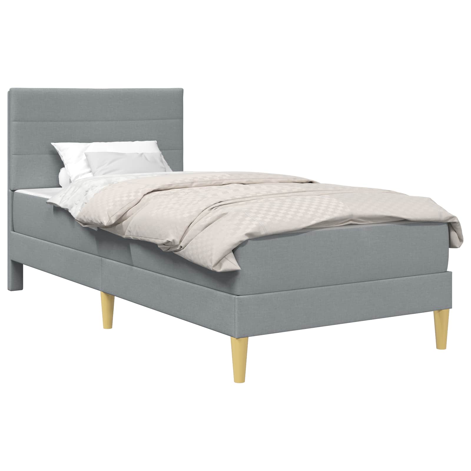 Krevetna konstrukcija Svijetlo siva 100 x 200 cm Poliester