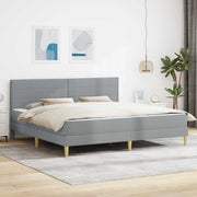 Krevetna konstrukcija Svijetlo siva 200 x 200 cm Poliester