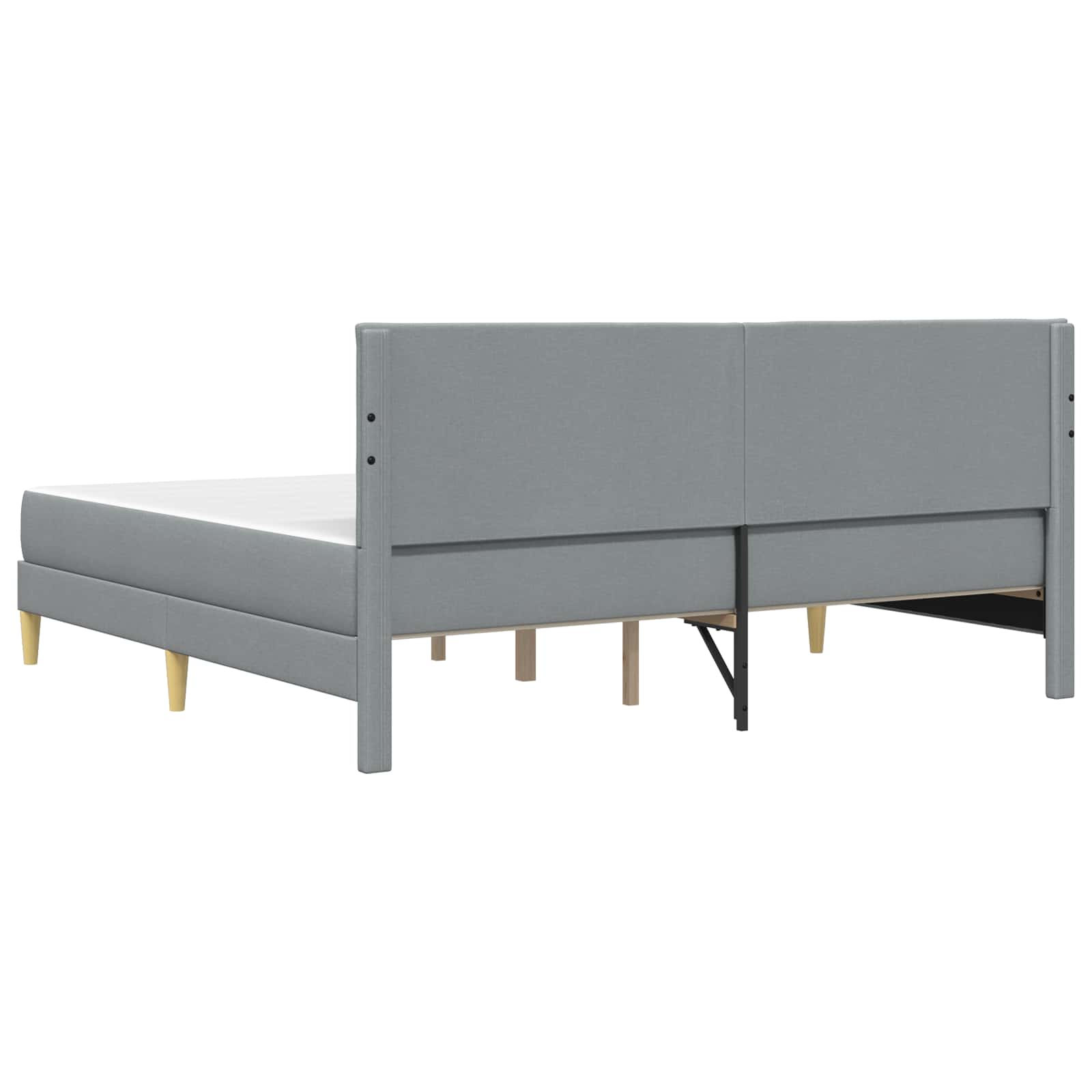 Krevetna konstrukcija Svijetlo siva 200 x 200 cm Poliester