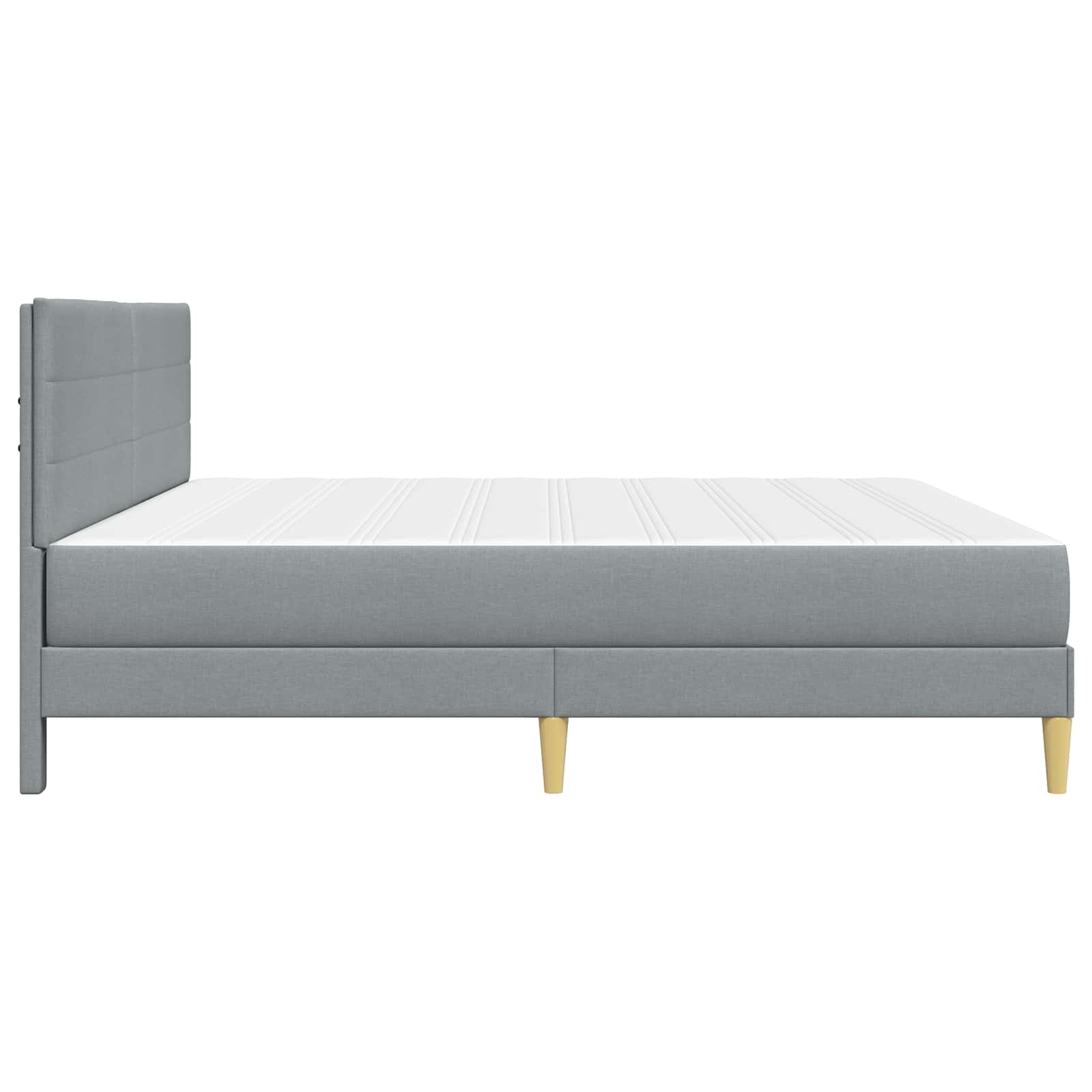 Krevetna konstrukcija Svijetlo siva 200 x 200 cm Poliester