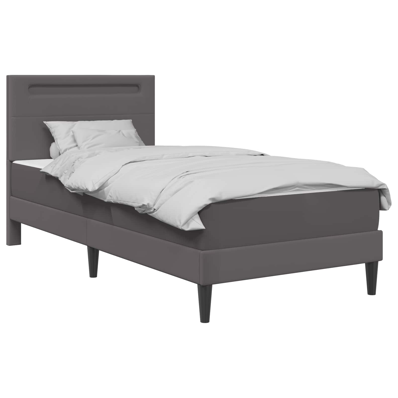 Krevetna konstrukcija Siva 90 x 200 cm Umjetna koža
