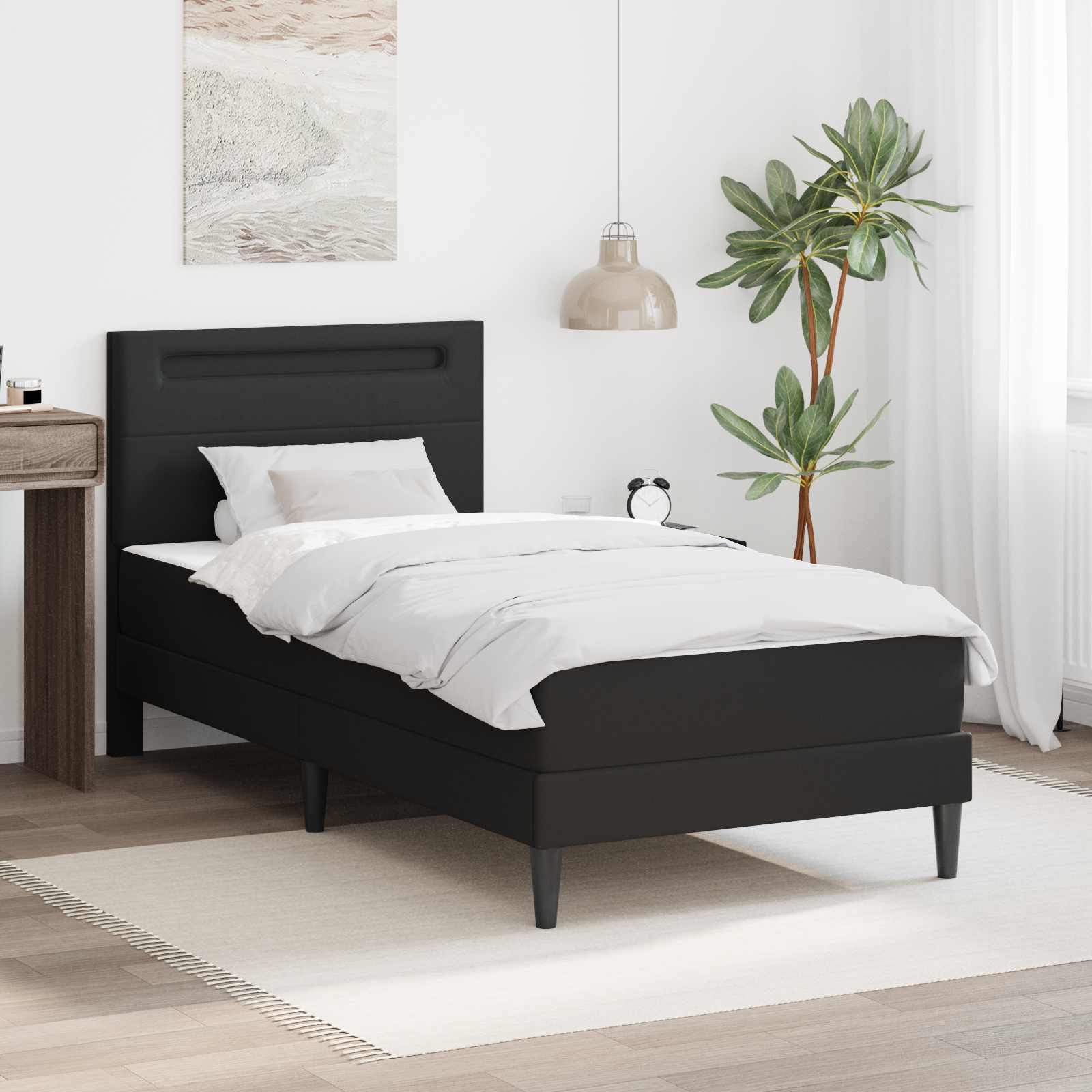 Krevetna konstrukcija Crna 90 x 200 cm Umjetna koža