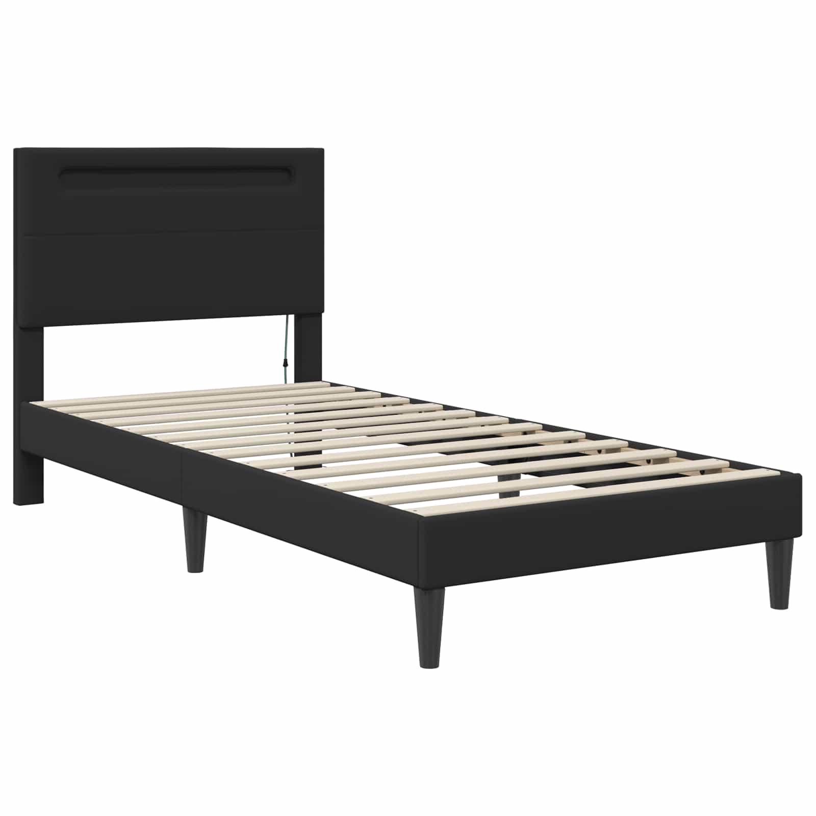 Krevetna konstrukcija Crna 90 x 200 cm Umjetna koža