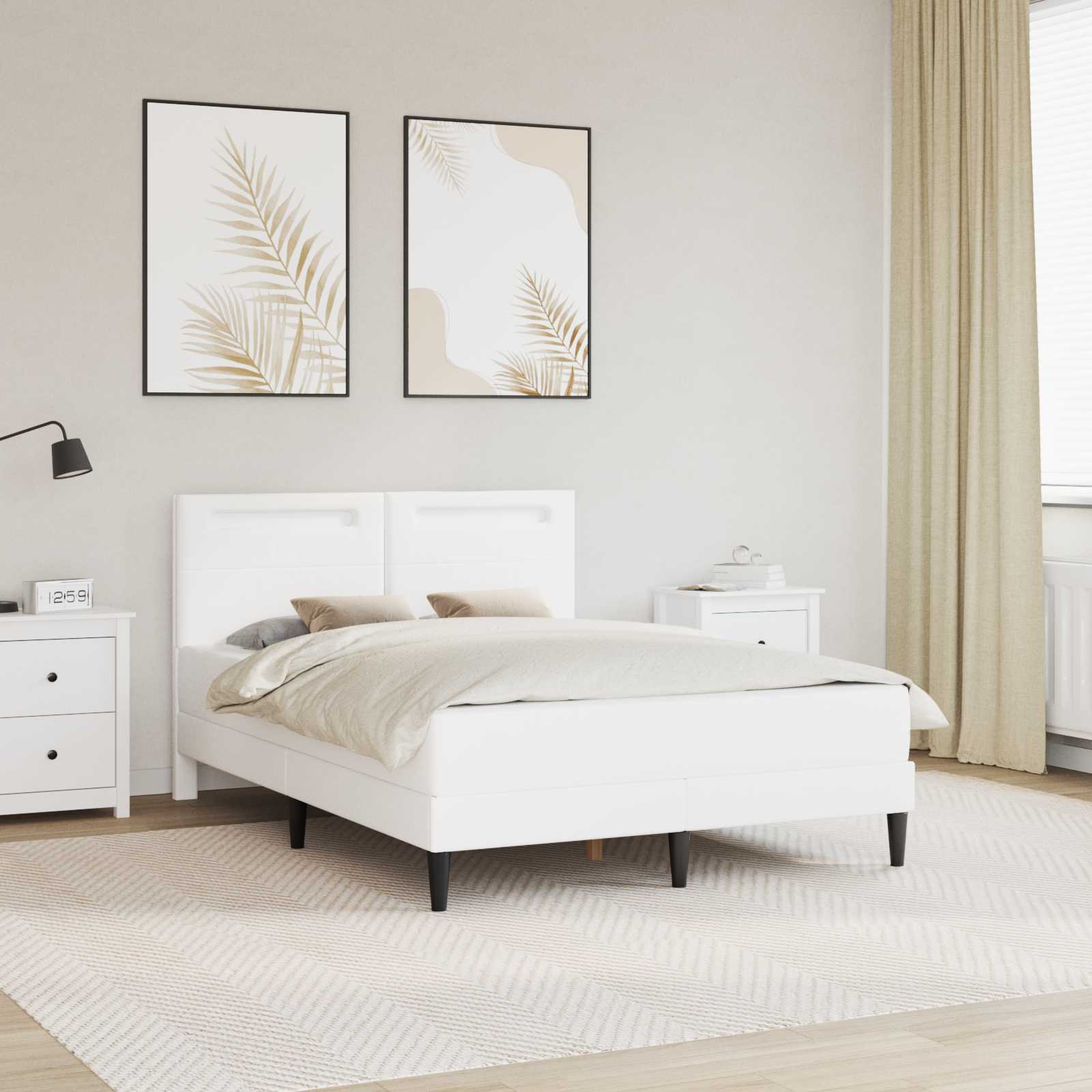 Krevetna konstrukcija Bijela 140 x 190 cm Umjetna koža