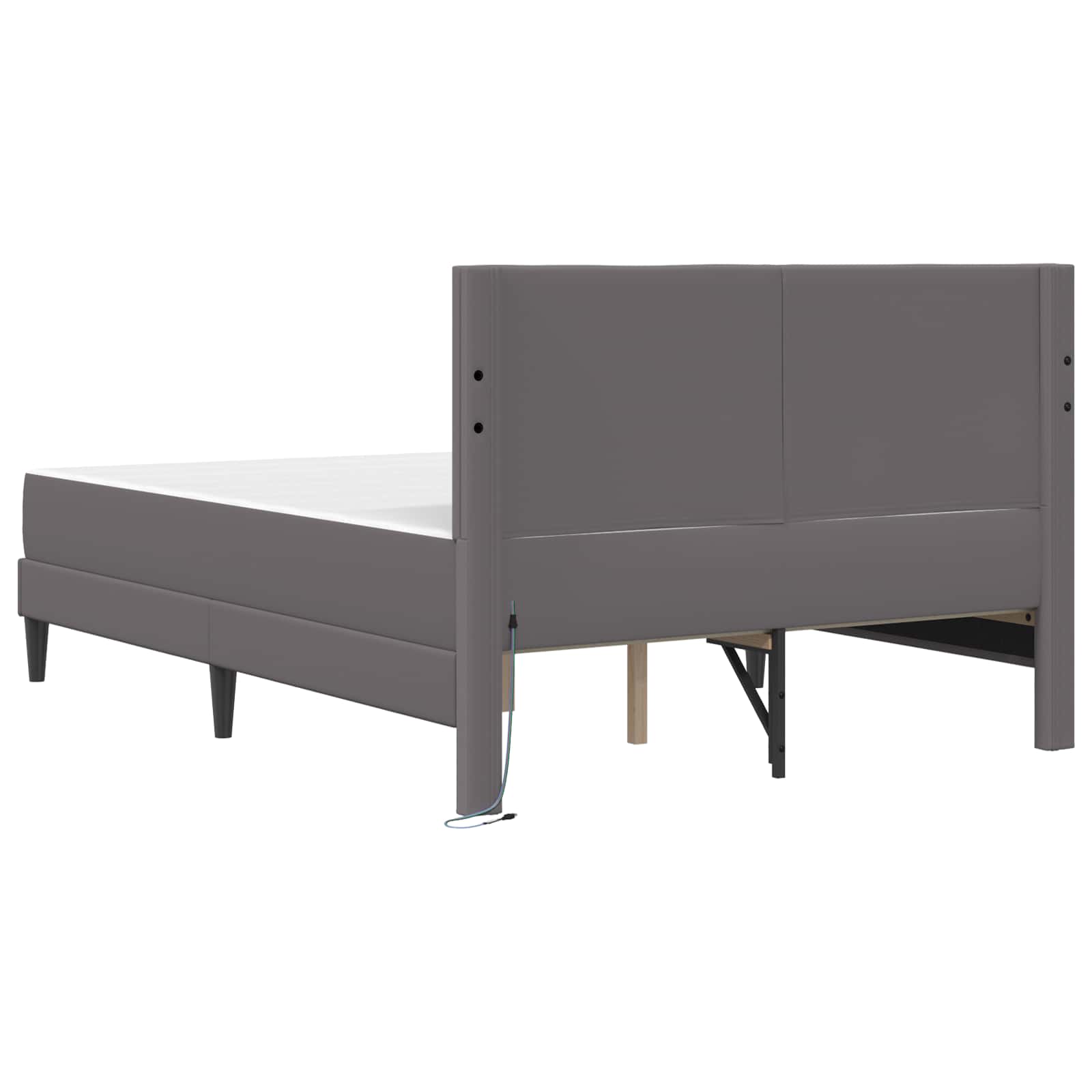 Krevetna konstrukcija Siva 160 x 200 cm Umjetna koža