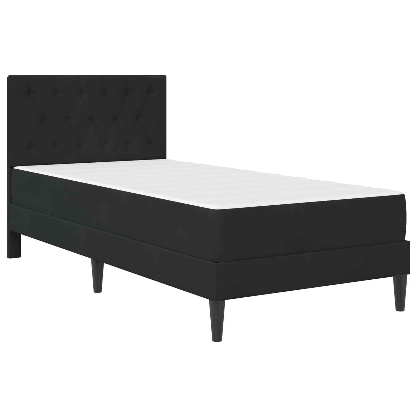 Okvir kreveta s madracem s uzglavljem Crna 80 x 200 cm Baršun