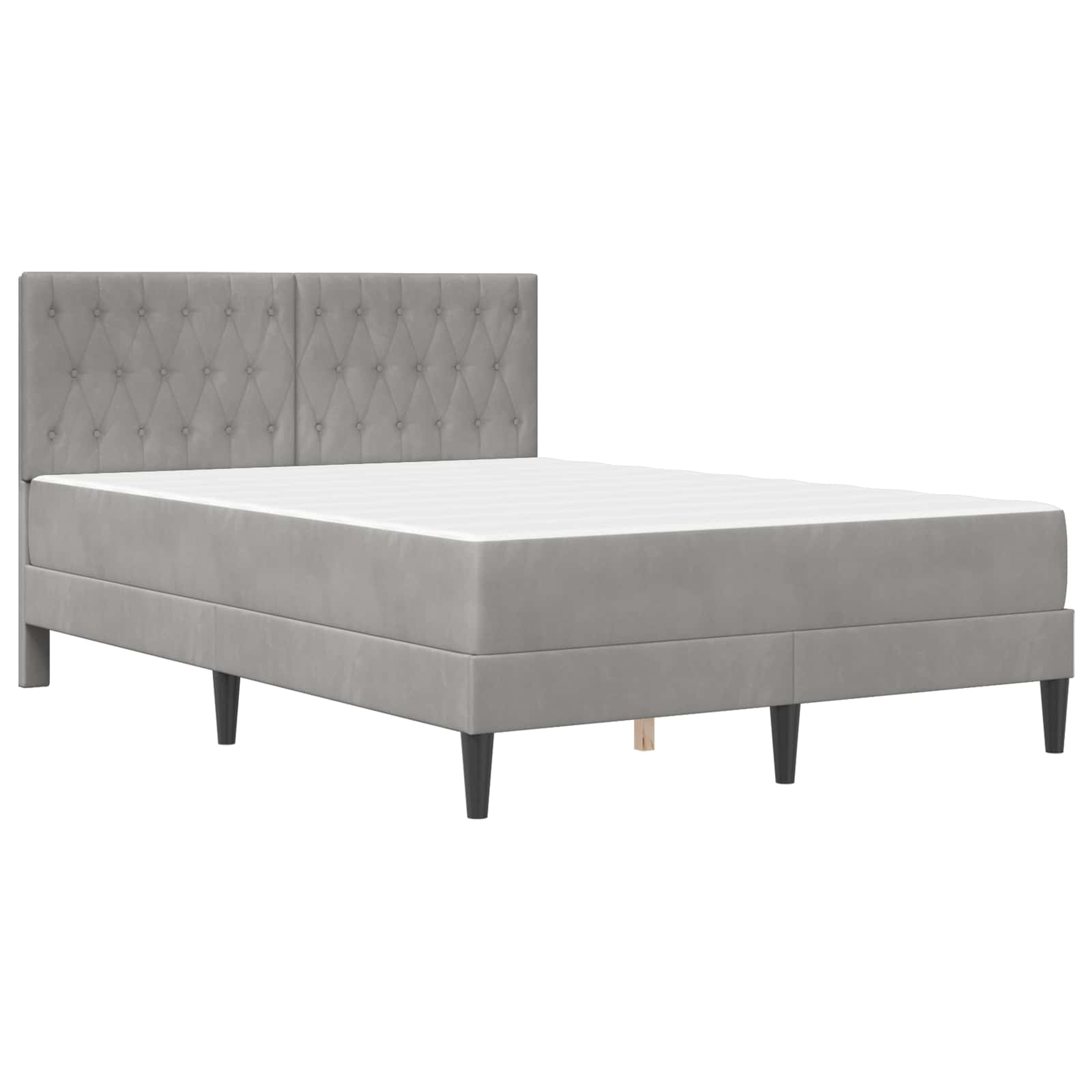 Okvir kreveta s madracem Svijetlo siva 120 x 190 cm Baršun