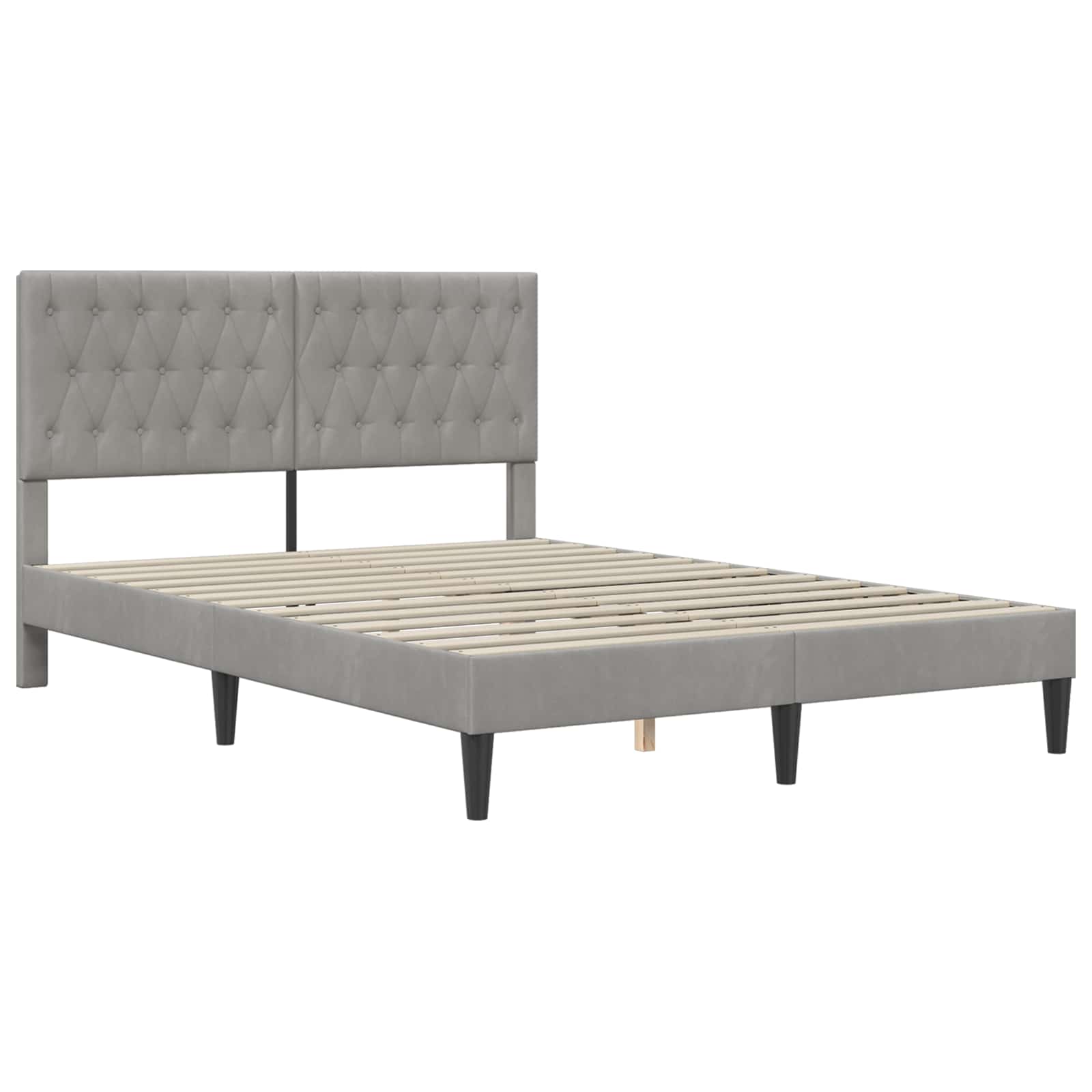 Okvir kreveta s madracem Svijetlo siva 120 x 190 cm Baršun