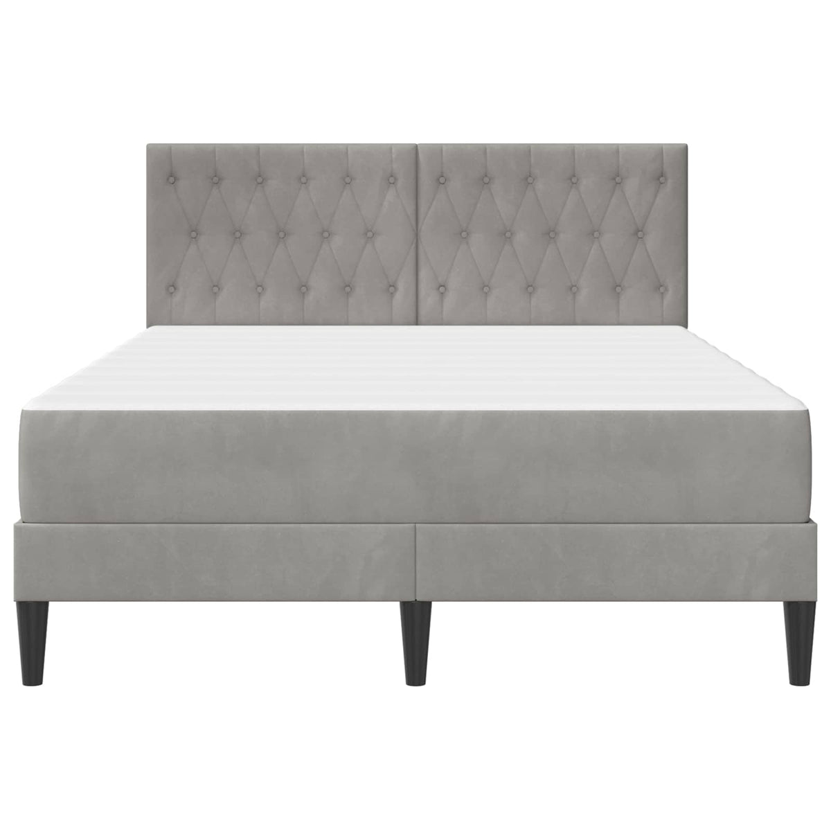 Okvir kreveta s madracem Svijetlo siva 120 x 190 cm Baršun