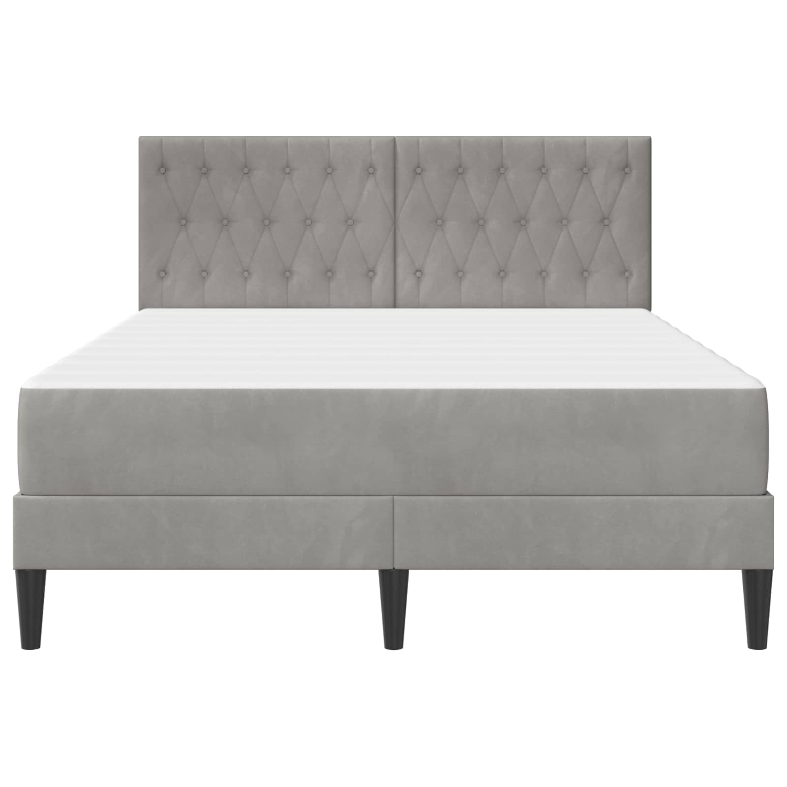 Okvir kreveta s madracem Svijetlo siva 120 x 190 cm Baršun